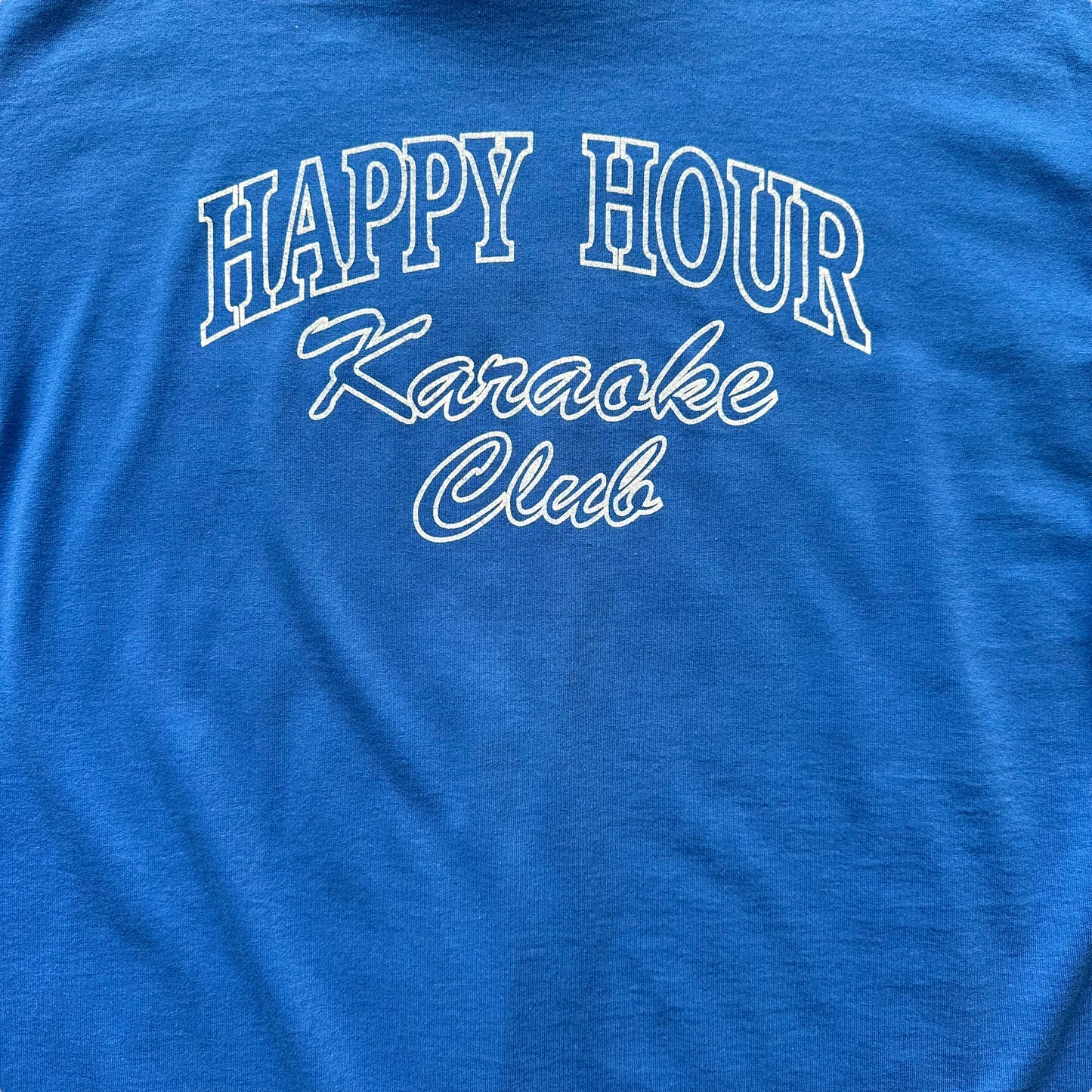 Rear Graphic Detail on Vintage Happy Hour Tavern Spokane Tee SZ L | Vintage Bar T-Shirts Seattle | Barn Owl Vintage Tees Seattle
