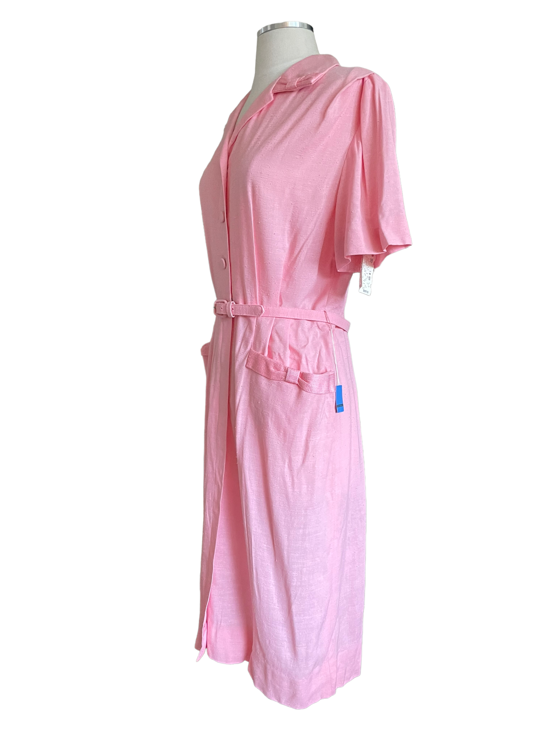 Vintage 1950s Deadstock Lordleigh Light Pink Silk and Rayon Dress SZ M |  Barn Owl Vintage | Seattle Vintage Dresses Full left side view.