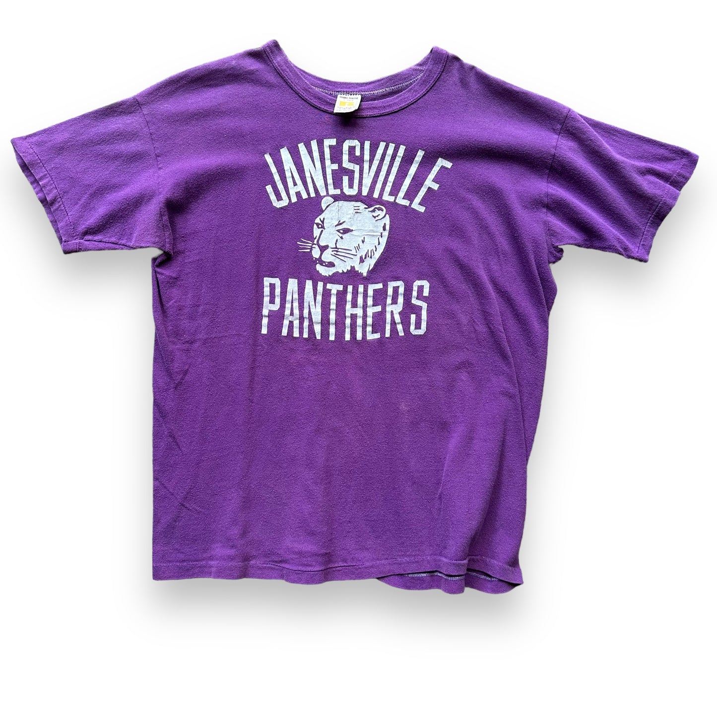 Front View of Vintage Russell Athletic Janesville Tigers Tee SZ L | Vintage T-Shirts Seattle | Barn Owl Vintage Tees Seattle