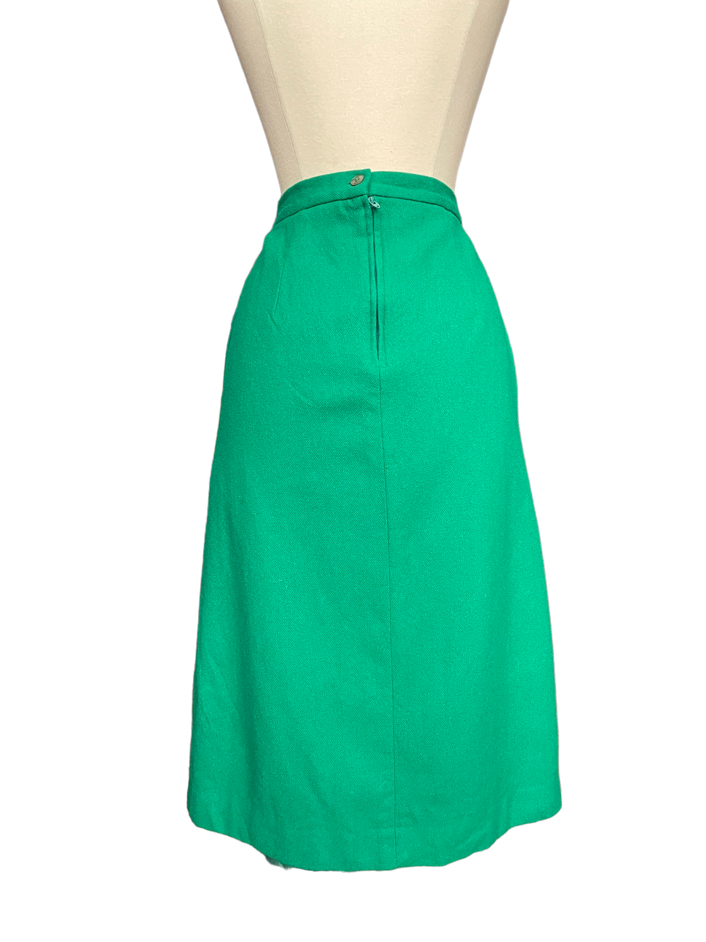 Full back view of Vintage 1960s Green Wool Pencil Skirt | Barn Owl Vintage | Seattle Vintage Skirts