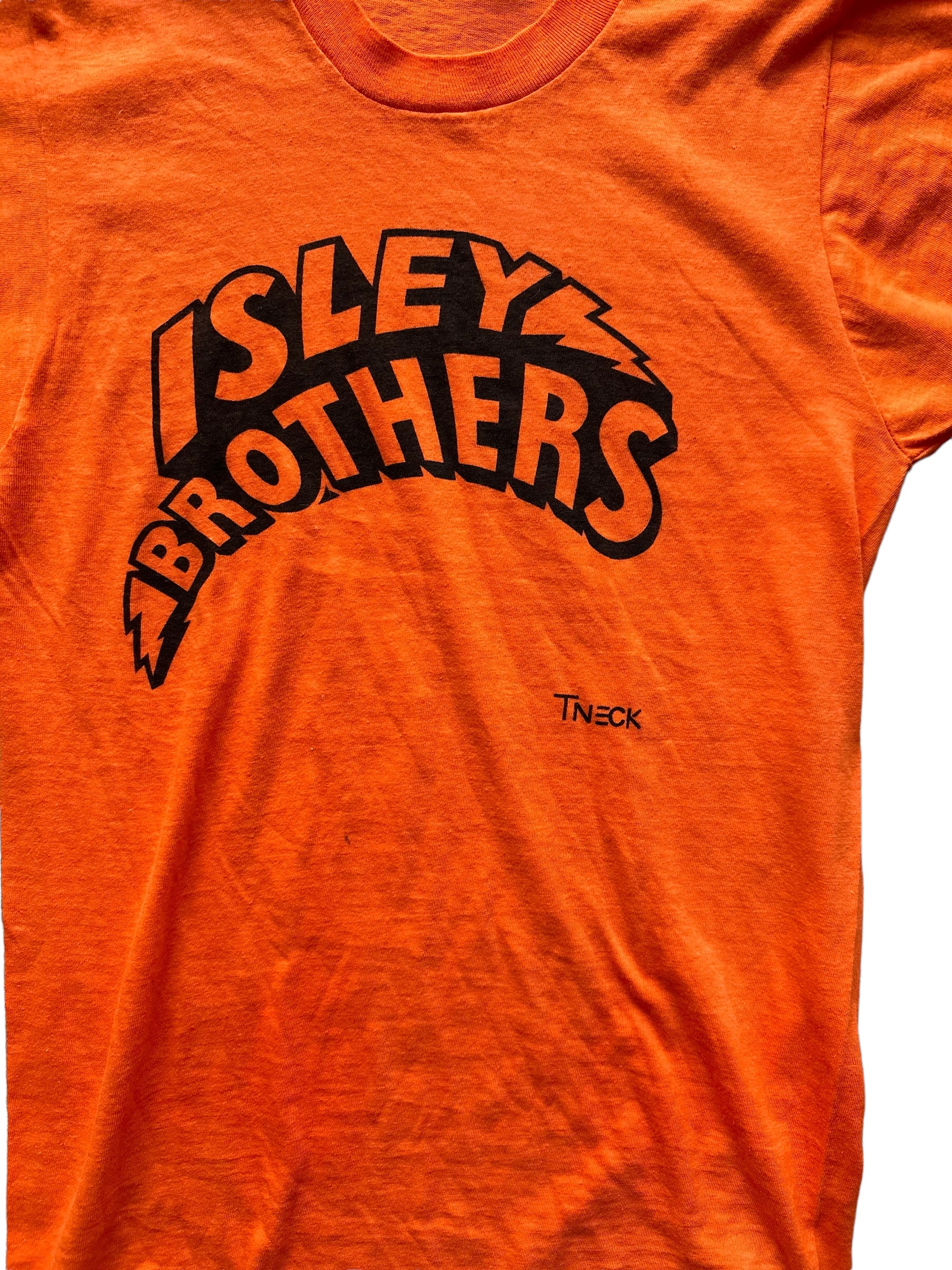 Close Up Front Graphic View on Vintage Isley Brothers Single Stitch T Shirt Size Large |  Vintage Rock Tee | Barn Owl Vintage Clothing