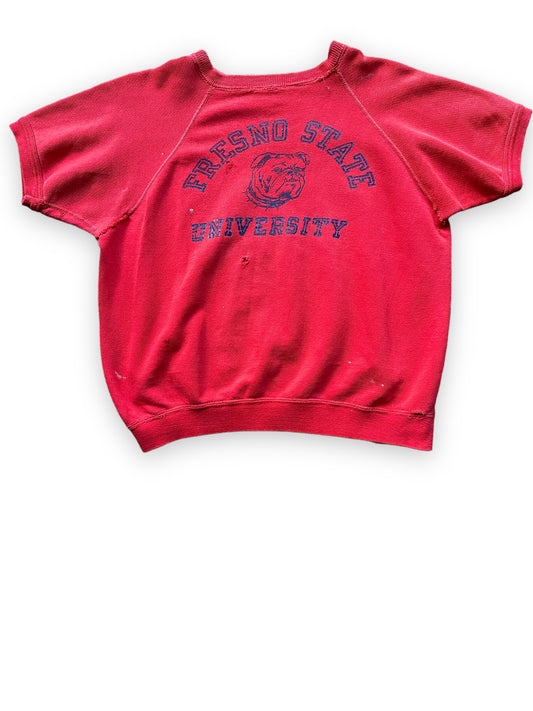 Front View of Vintage 70s Fresno State Champion Short Sleeve Crewneck SZ L | Vintage Crewneck Sweatshirts Seattle | Barn Owl Vintage Seattle