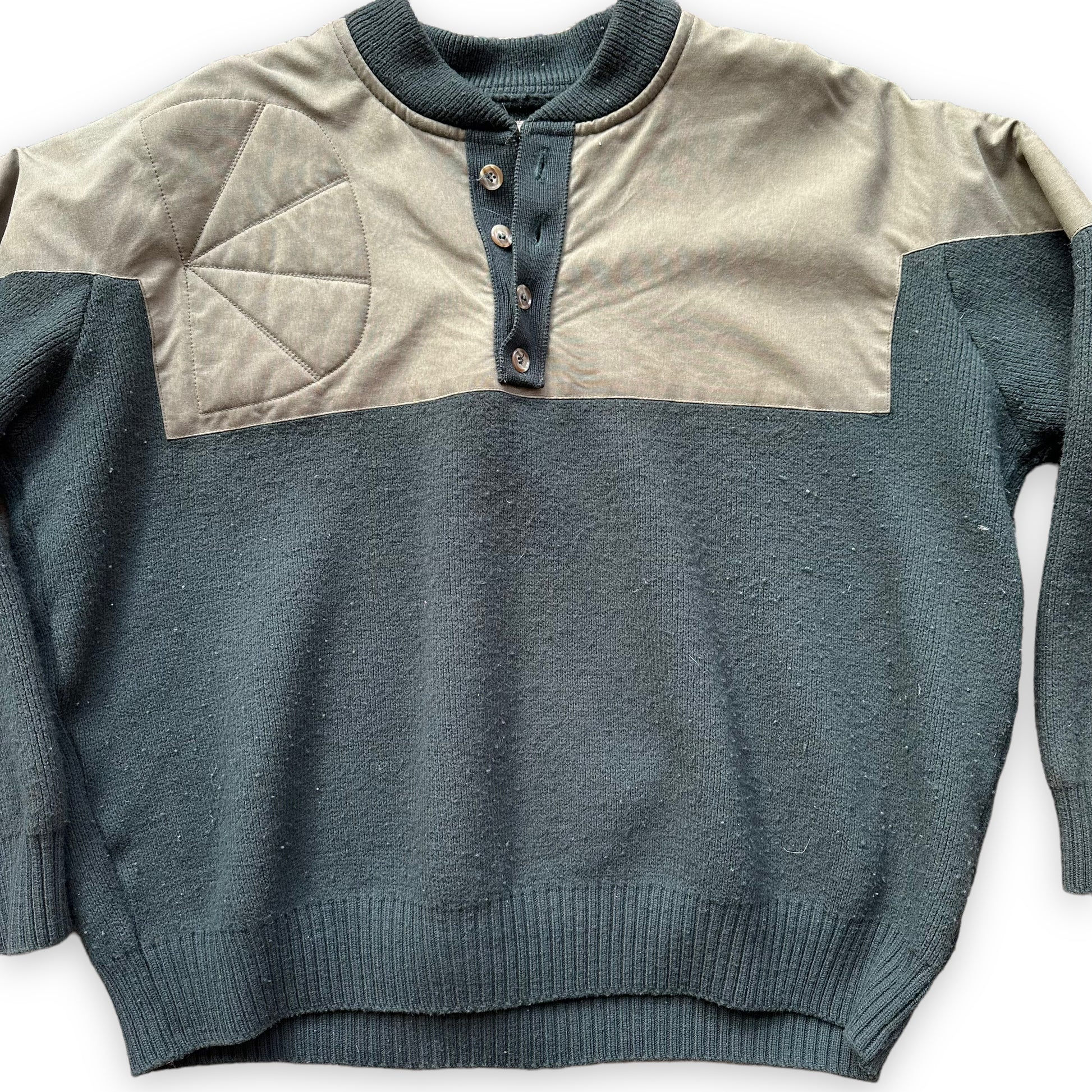 Front Detail of Filson Guide Sweater SZ XL |  Barn Owl Vintage Goods | Vintage Filson Workwear Seattle