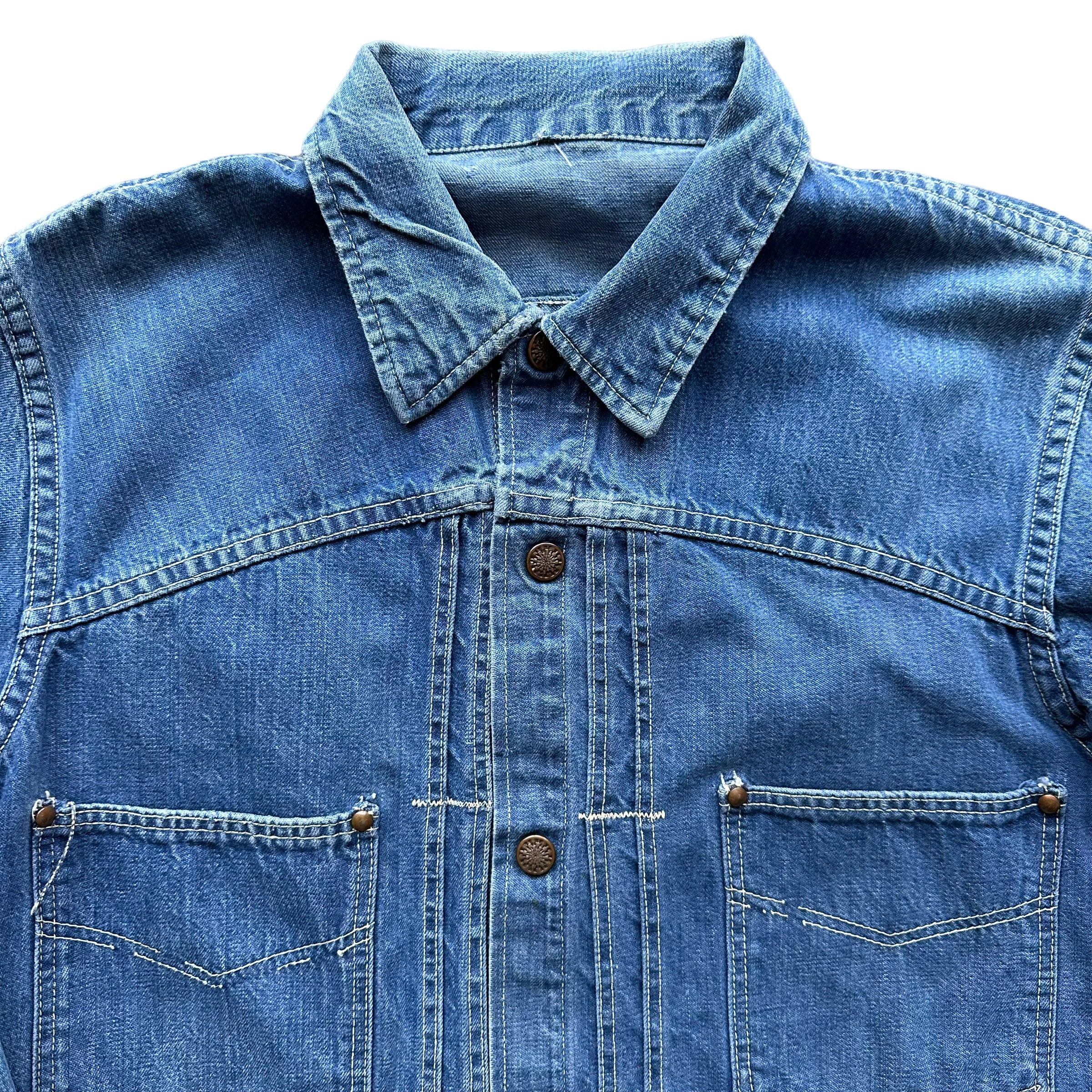 Vintage Pleated Type II Style Denim Jacket SZ M | Vintage Denim Workwear  Seattle | Seattle Vintage Denim