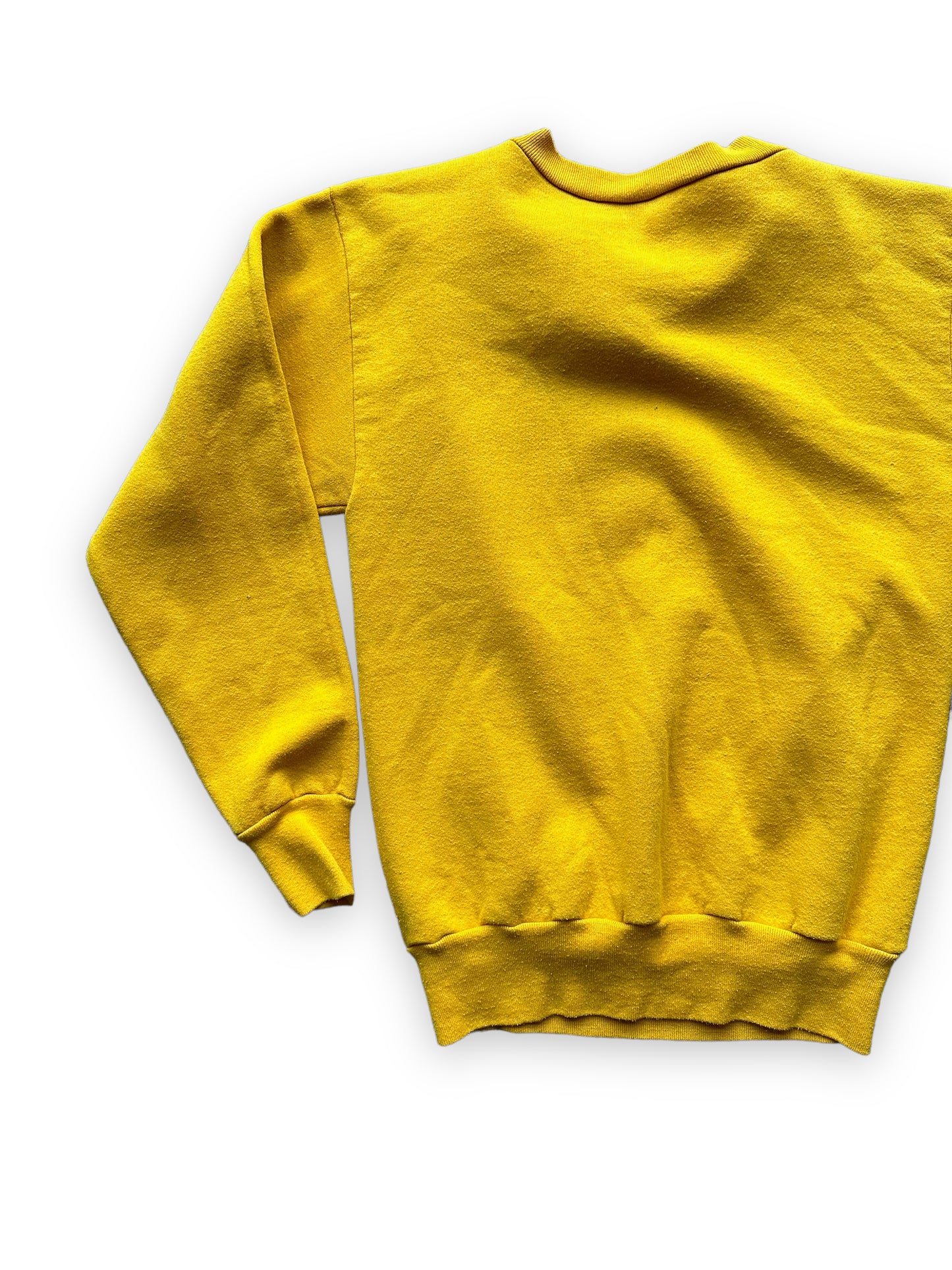 Left Rear View of Vintage Yellow Wyoming Crewneck Sweatshirt SZ M | Vintage Crewneck Sweatshirt Seattle | Barn Owl Vintage Seattle