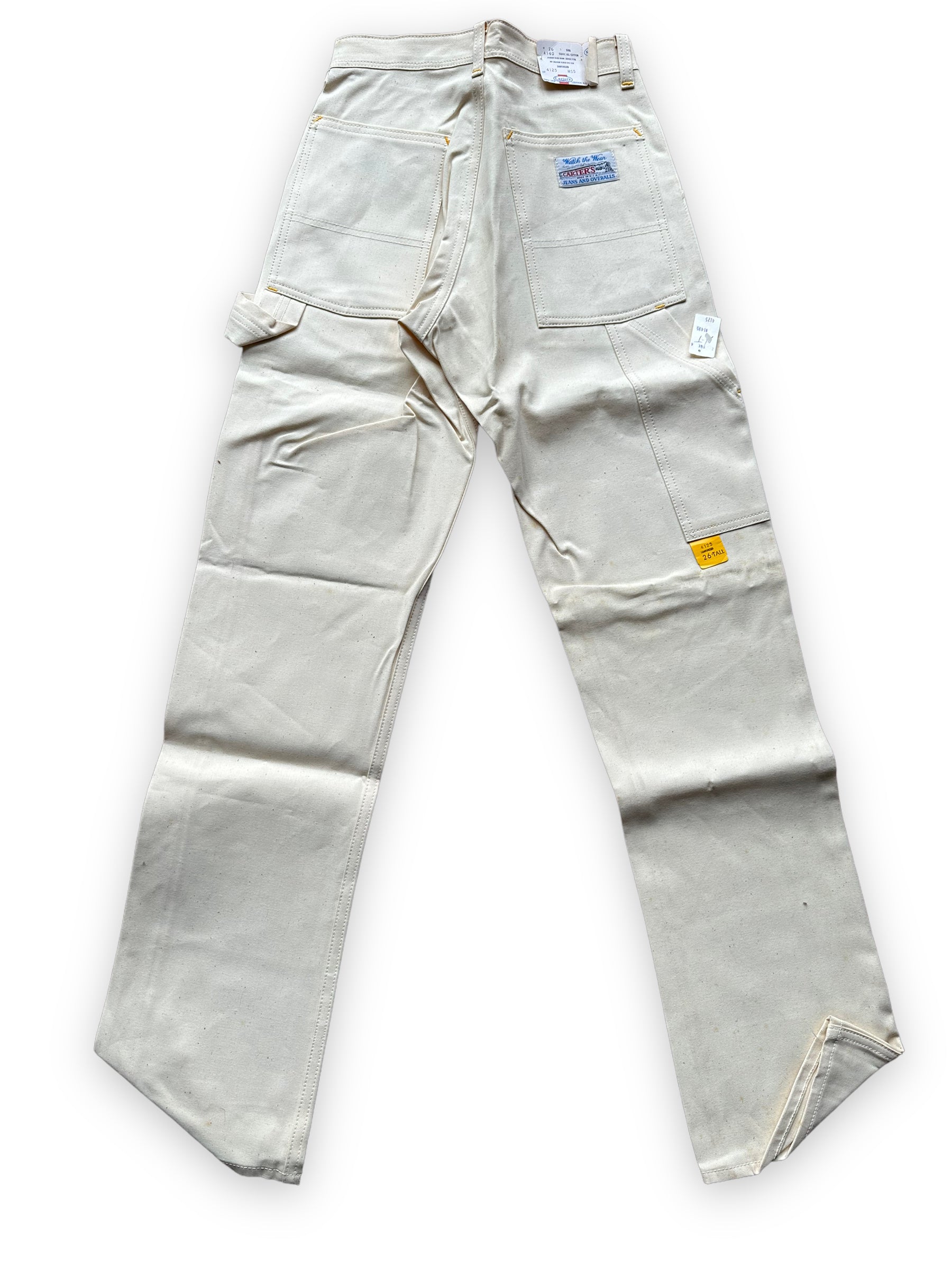 Rear View of NOS Vintage Carter's Ecru Painters Pants W26T | Vintage Workwear Seattle | Barn Owl Vintage Clothing