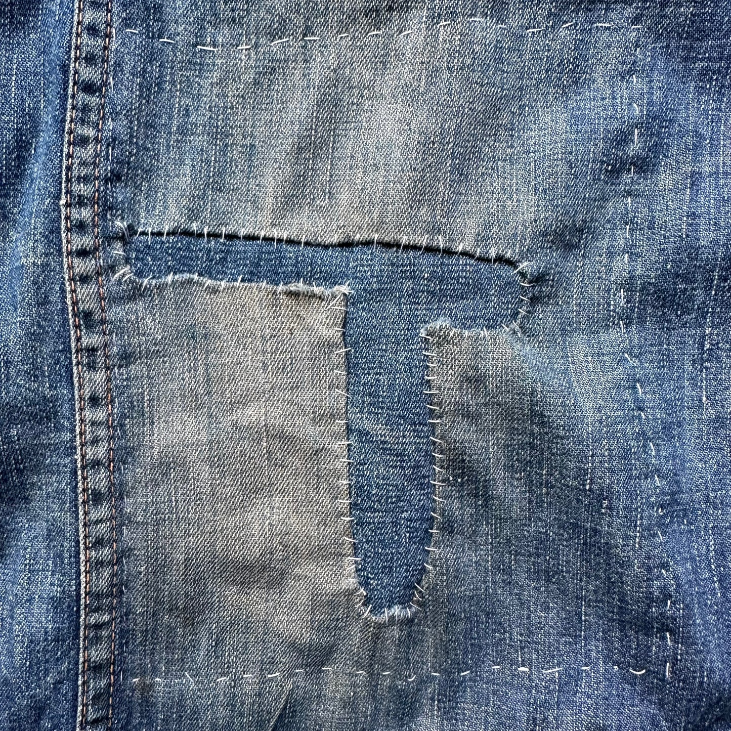 Close Up Detail of Vintage Blue Bell Misses Ladies Side Zip Jeans SZ 14 | Barn Owl Vintage Seattle | Vintage Womens Side Zip Denim
