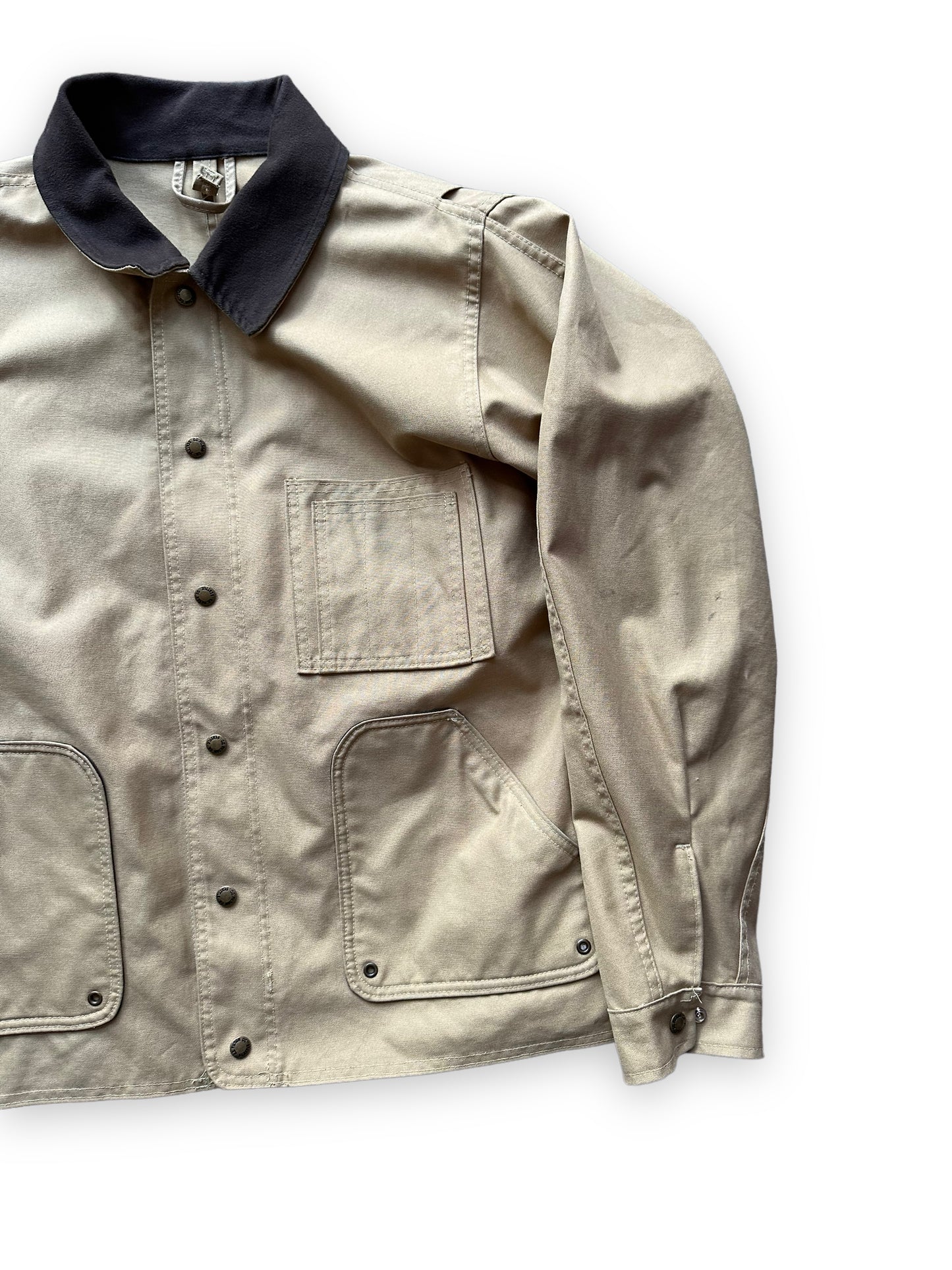 Front Left View of Vintage Filson Dry Finish Unlined Timberline Jacket SZ XL | Vintage Filson Workwear Seattle