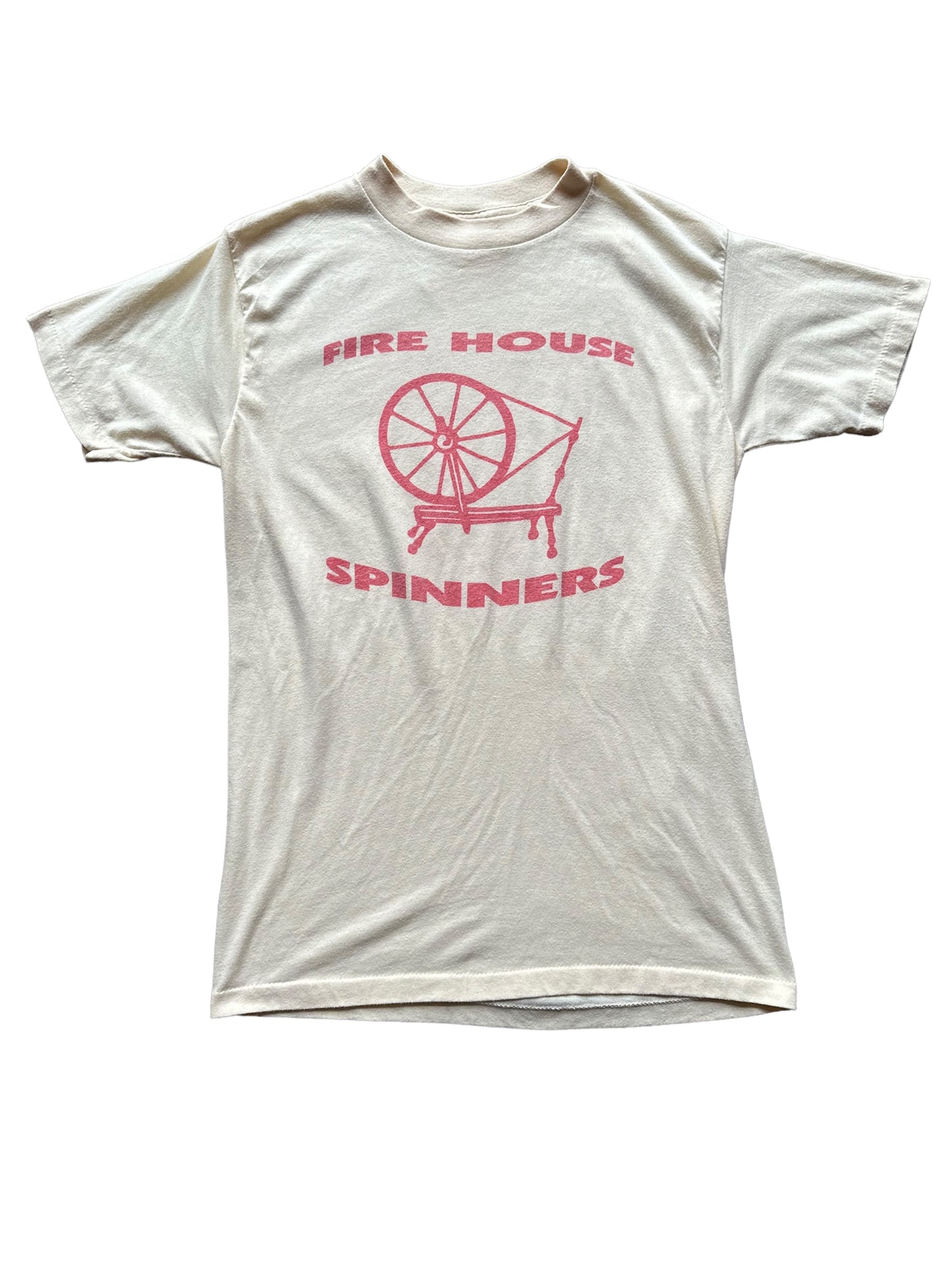 Front View Vintage Fire House Spinners Tee Size Large|  Vintage T Shirt Seattle | Barn Owl Vintage Tee