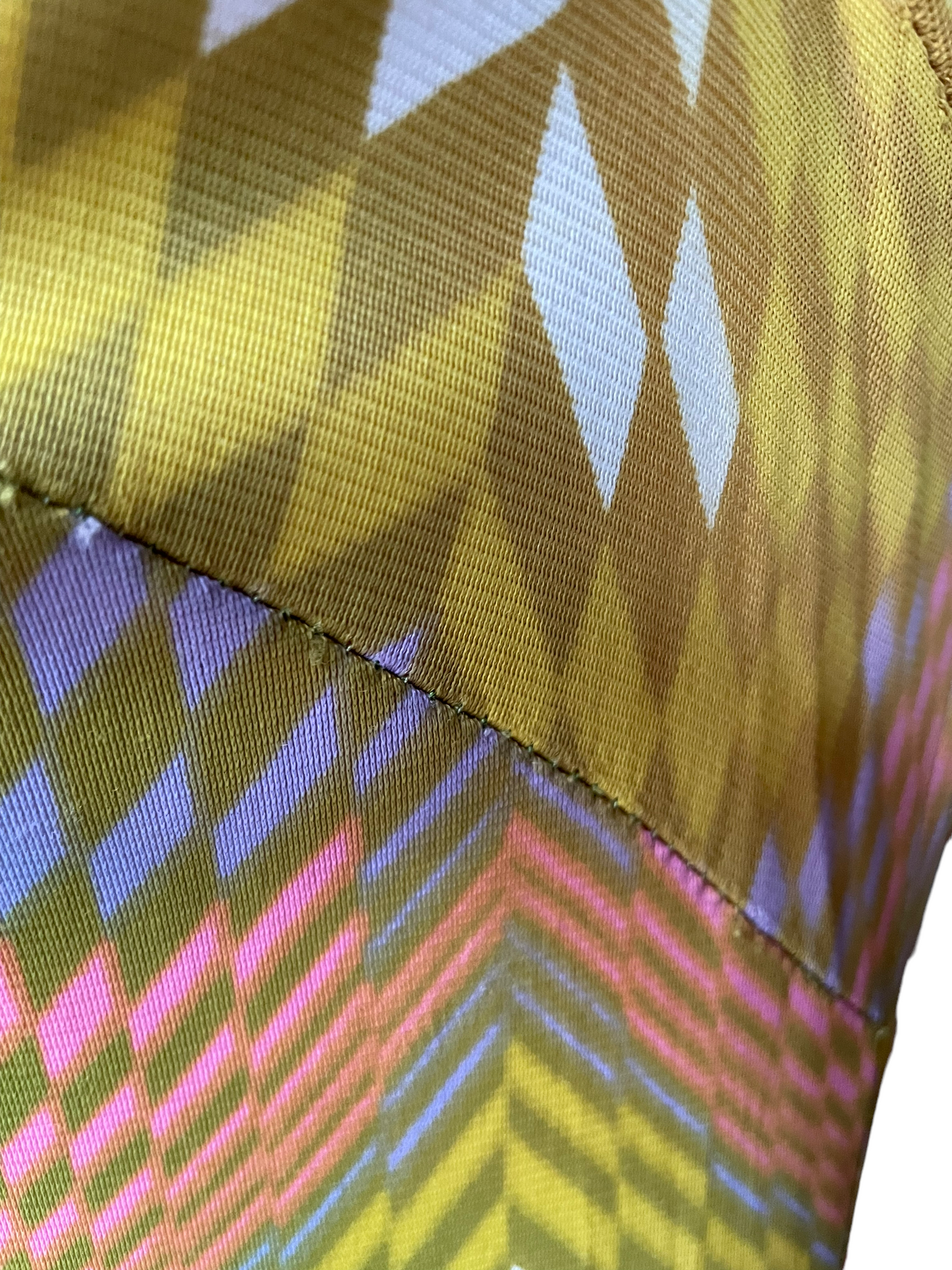 Seam pulling Vintage 1960s Geometric Pattern Dress SZ M | Seattle Vintage Dresses | Barn Owl Vintage