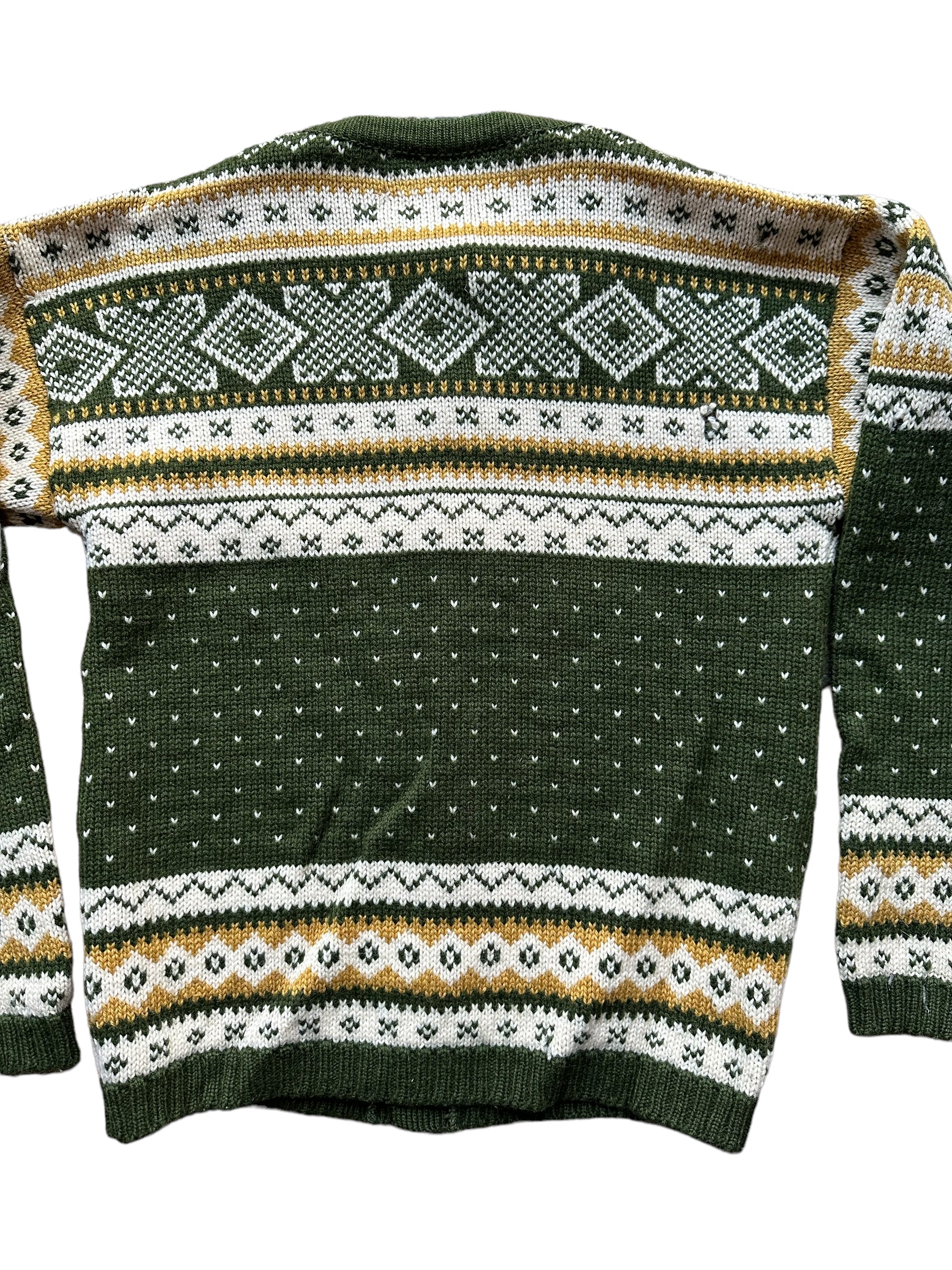 Rear Detail on Vintage Polar Brand Norwegian Wool Sweater SZ M |  Vintage Norwegian Sweaters Seattle | Barn Owl Vintage Seattle