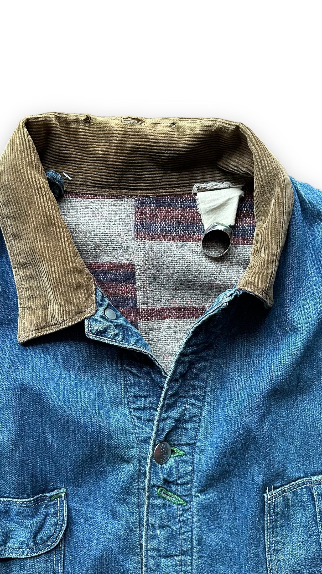 Pretty Blank Tag on Vintage K-Alls Brand Blanket Lined Denim Chore Jacket SZ XL | Seattle Vintage Workwear | Barn Owl Vintage