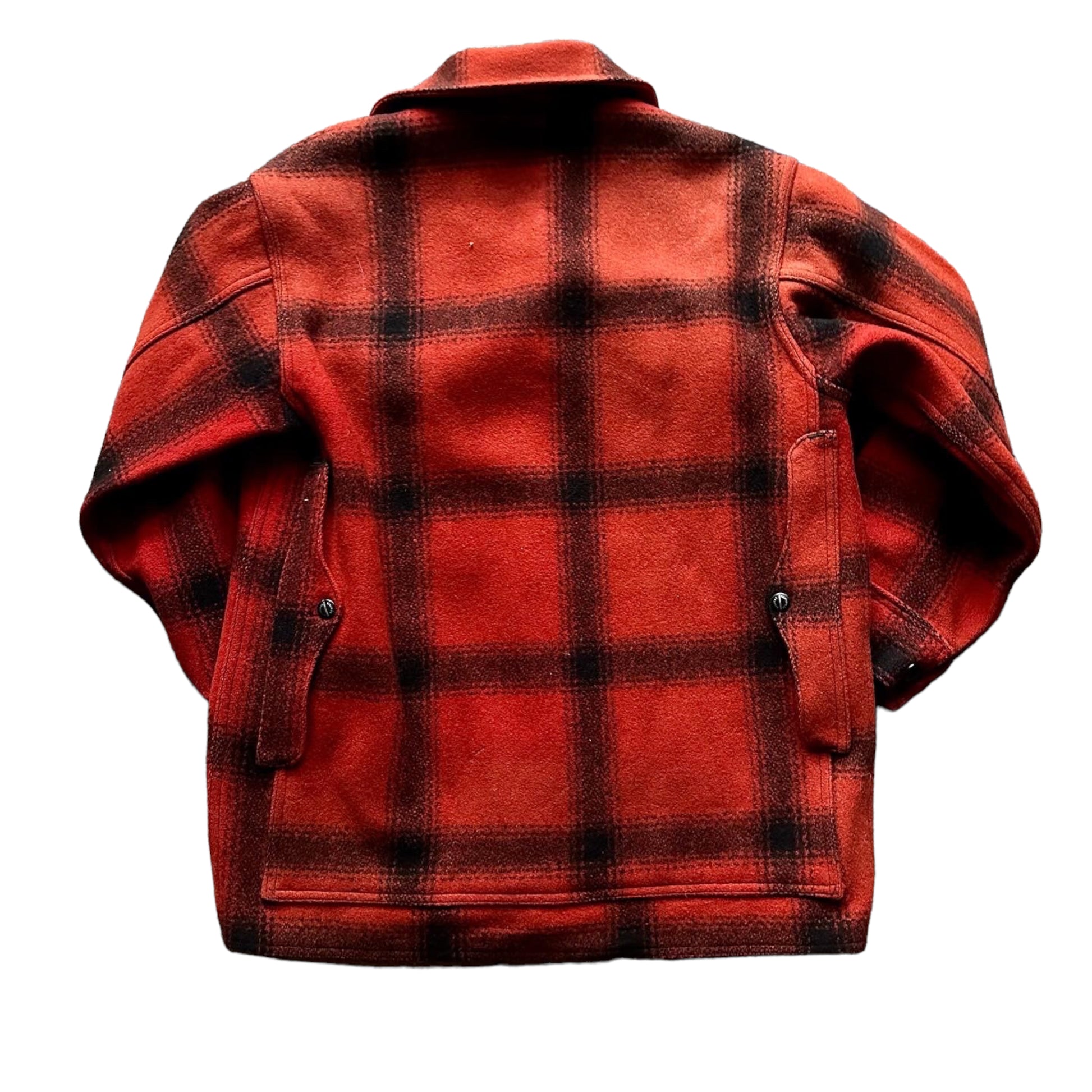 Rear View of Vintage 75% Red Filson Hunter Wool Jacket SZ 42 |  Vintage Workwear Seattle