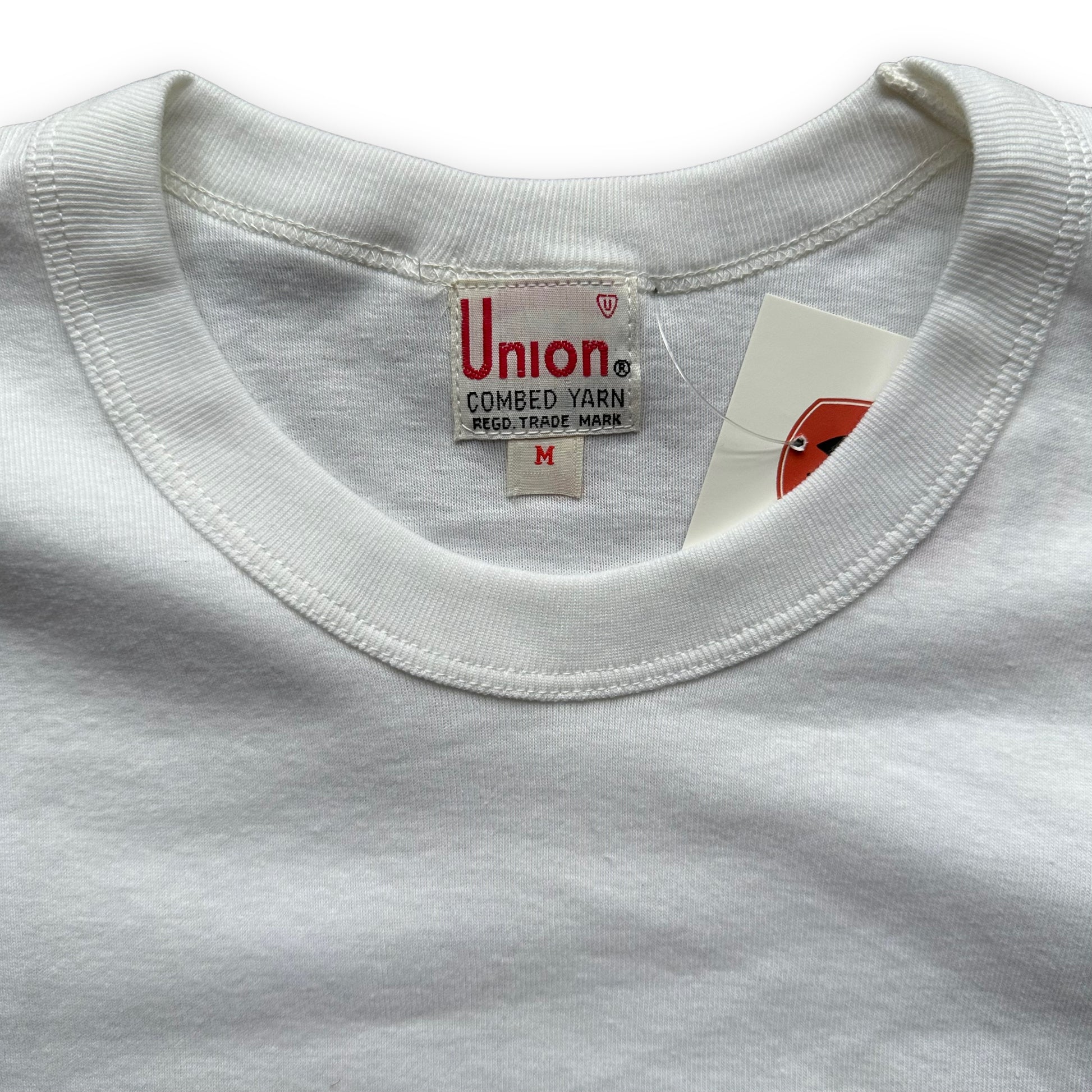 Tag View of Vintage Union Combed Yarn Blank Tee Shirt SZ M | Vintage Blank Tees Seattle | Vintage T-Shirts Seattle