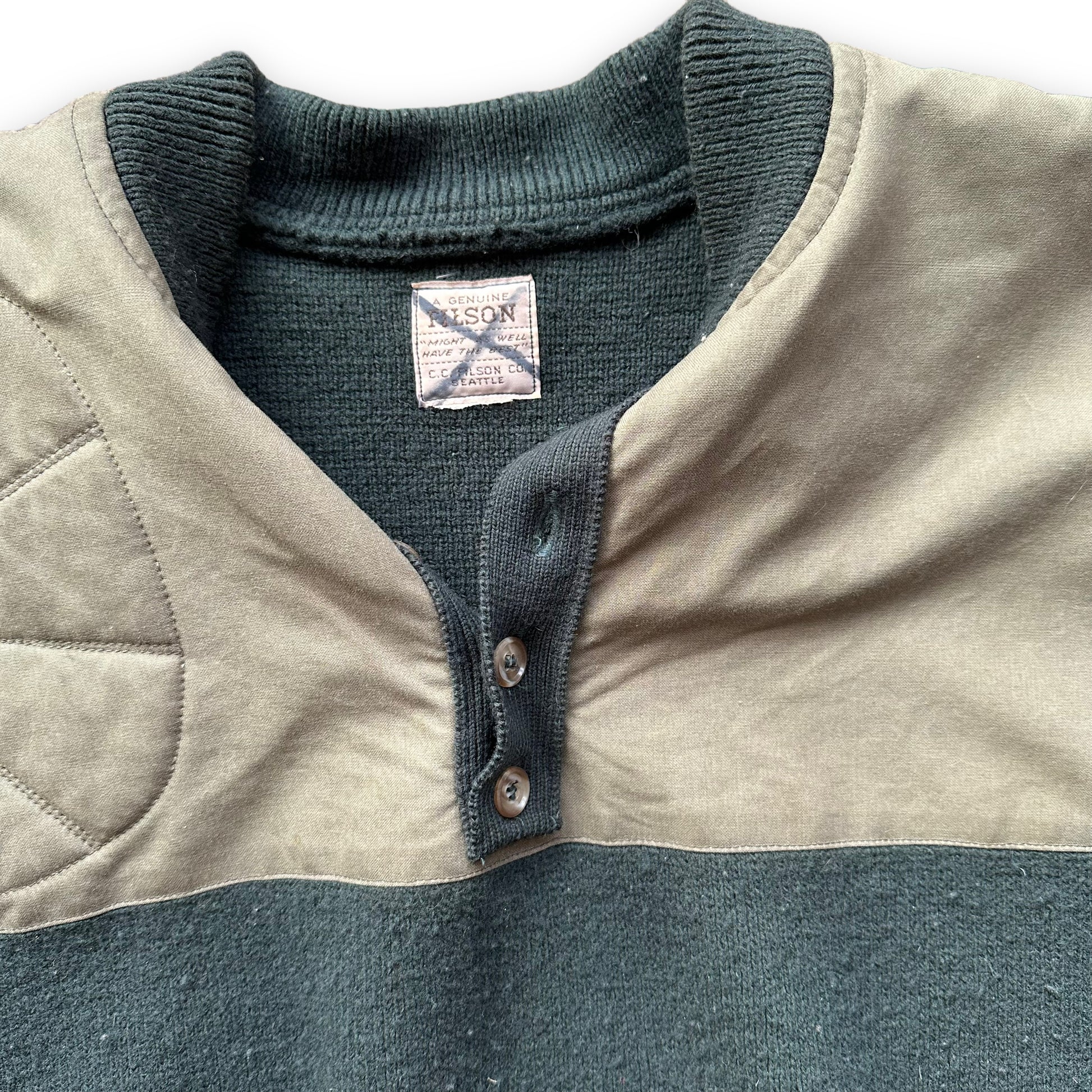 Tag View on Filson Guide Sweater SZ XL |  Barn Owl Vintage Goods | Vintage Filson Workwear Seattle