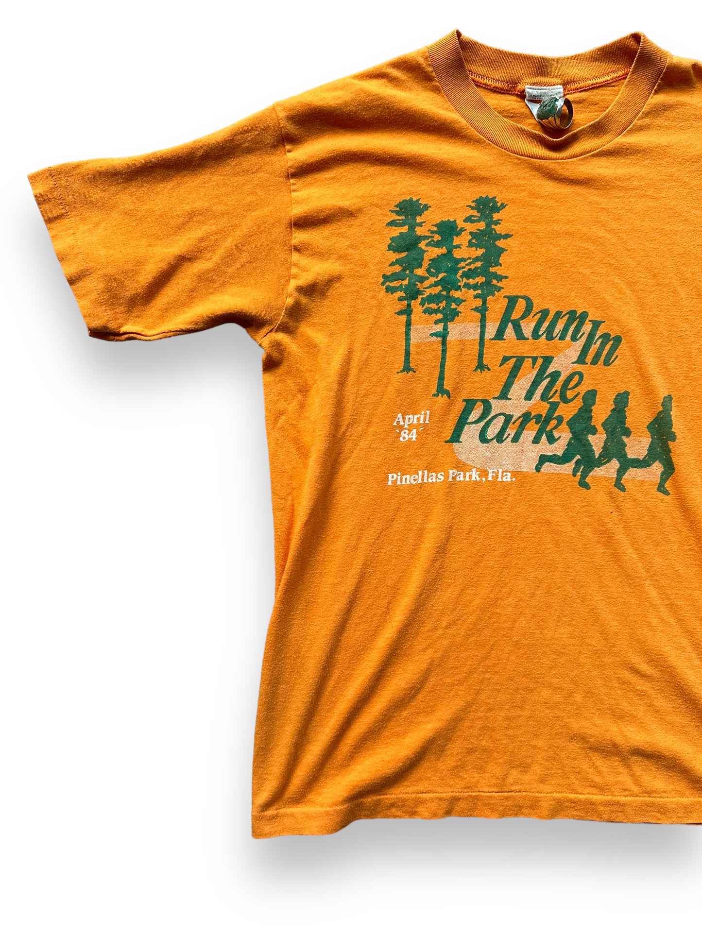 Front Right View of 1984 Run in the Park Tee SZ L | Vintage Graphic T-Shirts Seattle | Barn Owl Vintage Tees Seattle