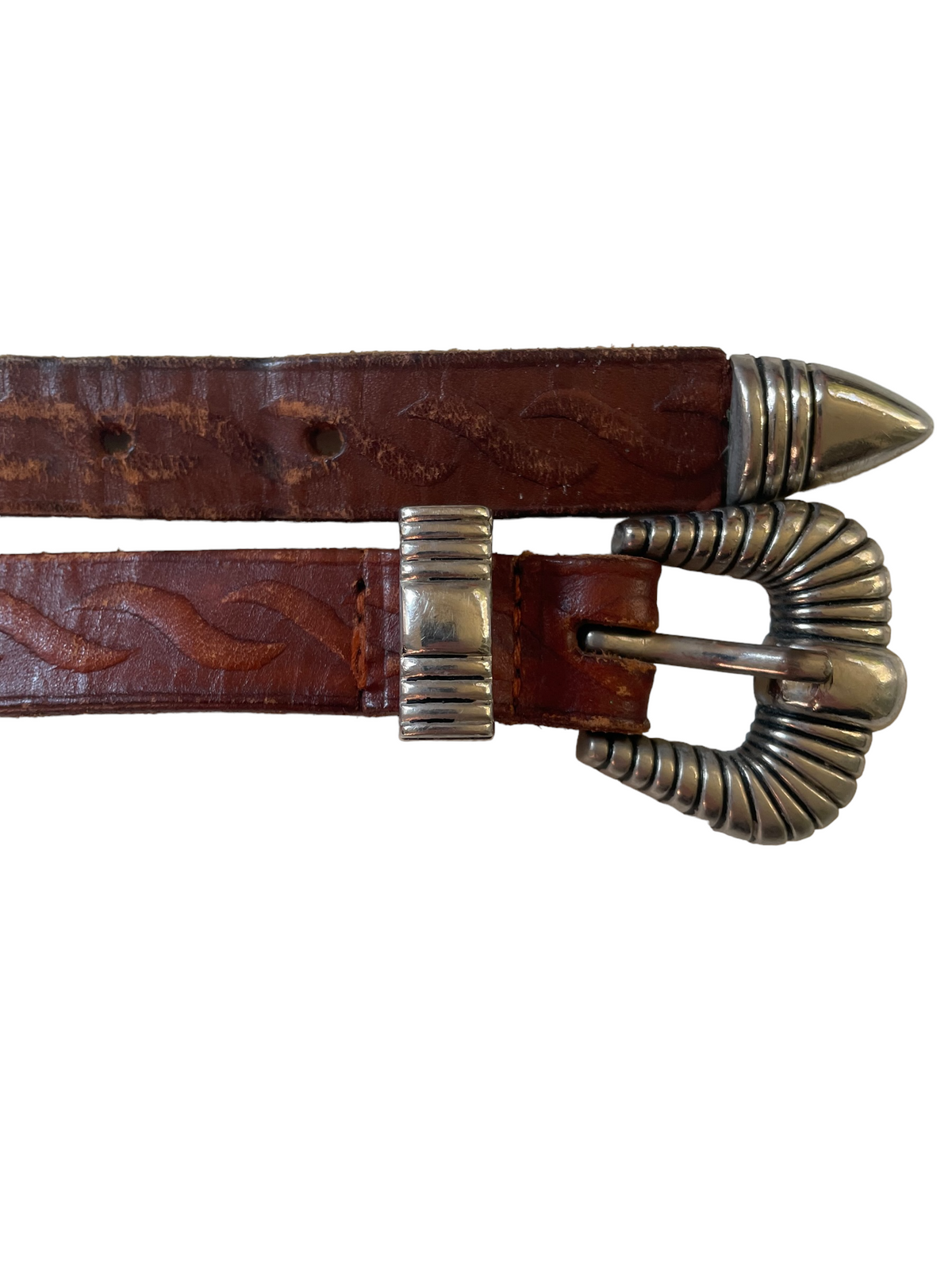 Vintage 1980s Leather Belt Vintage 1980s Tooled Leather Belt | Barn Owl Vintage  main image 4