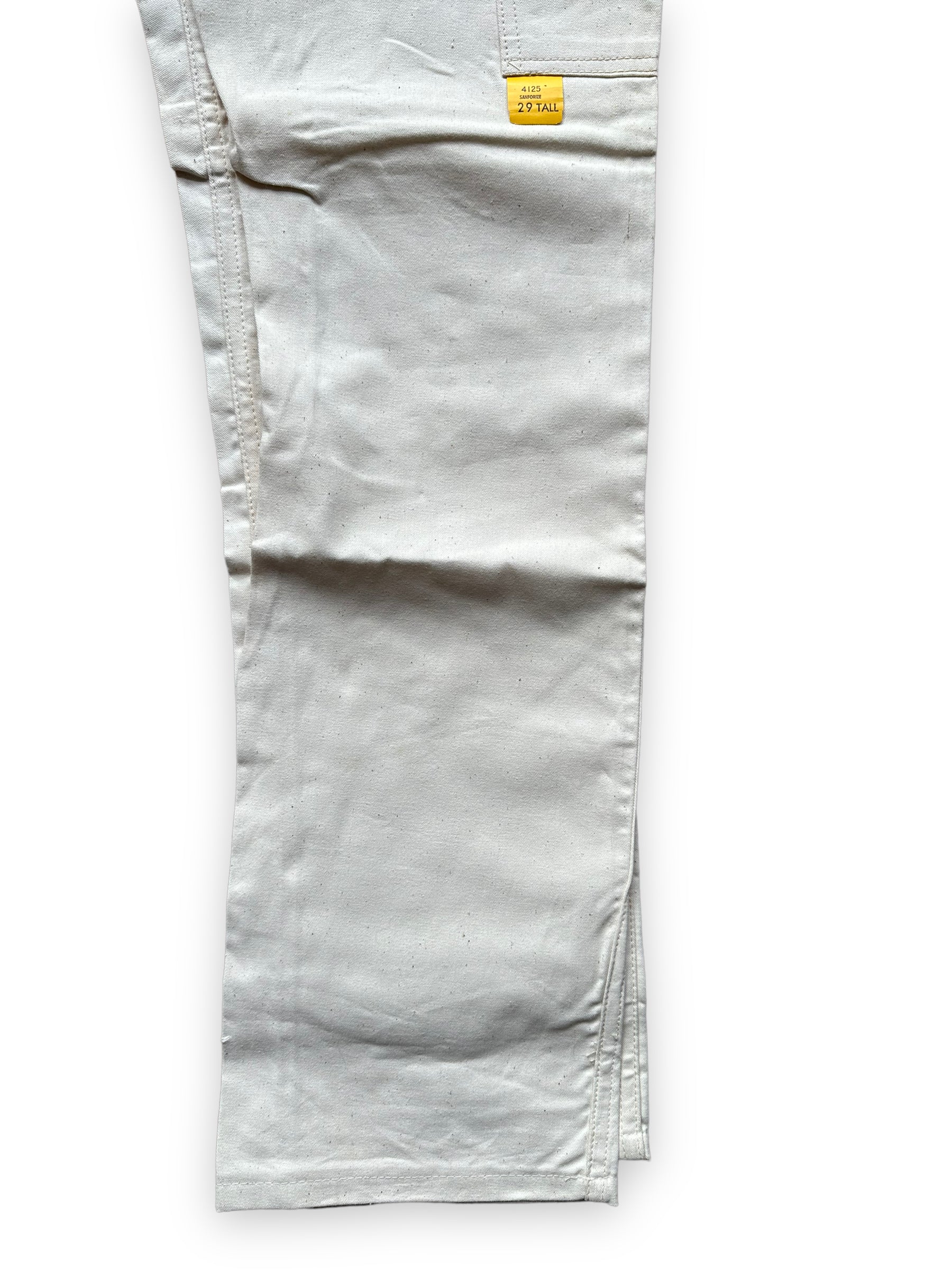 Lower Rear Folded View of NOS Vintage Carter's Ecru Painters Pants W29 L34 | Vintage Workwear Seattle | Barn Owl Vintage Clothing