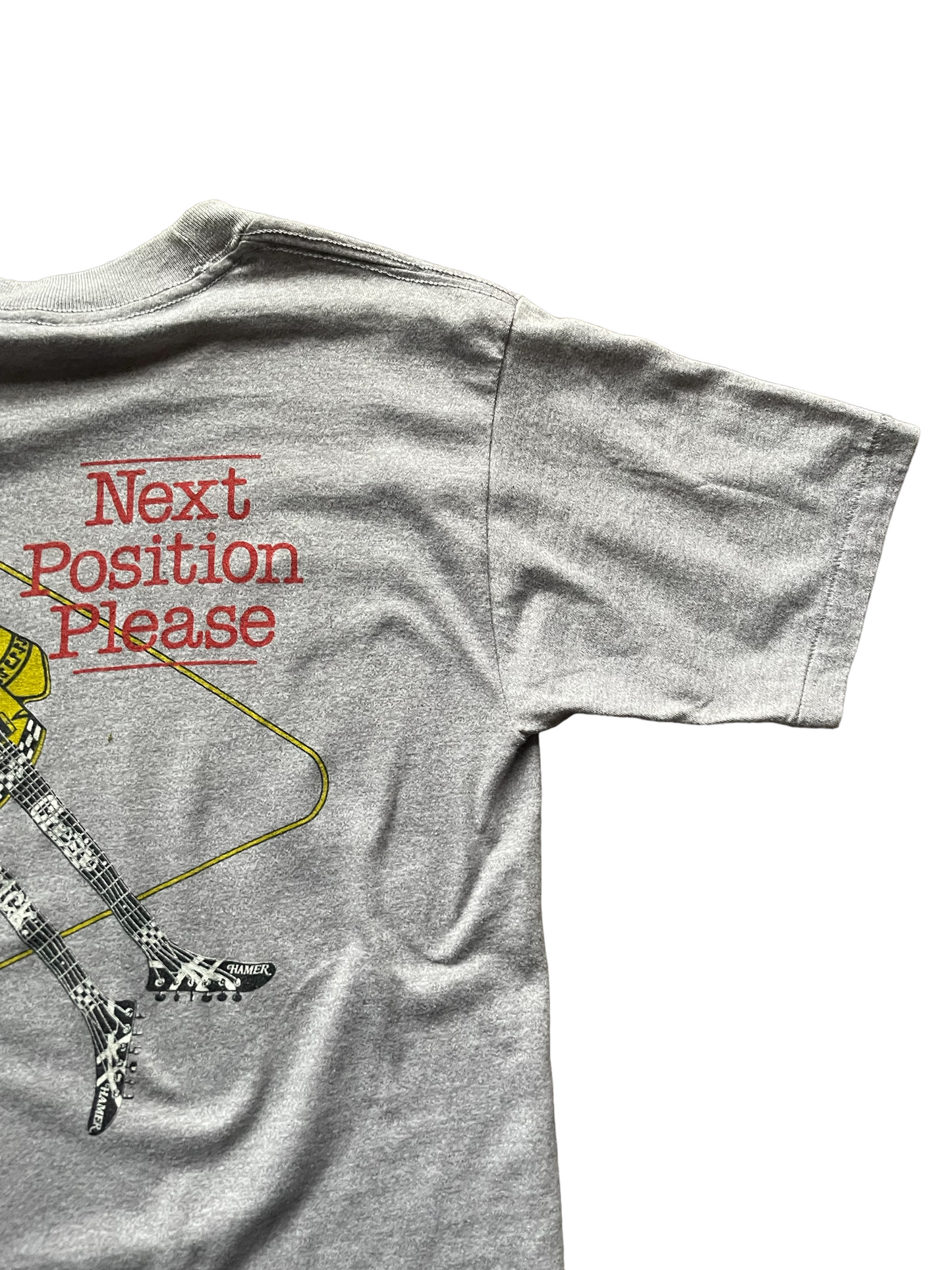 Right Sleeve VIew on Vintage Single Stitch Cheap Trick Band Tour Tee "Next Position Please" SZ L | Vintage Rock Tees | Barn Owl Seattle
