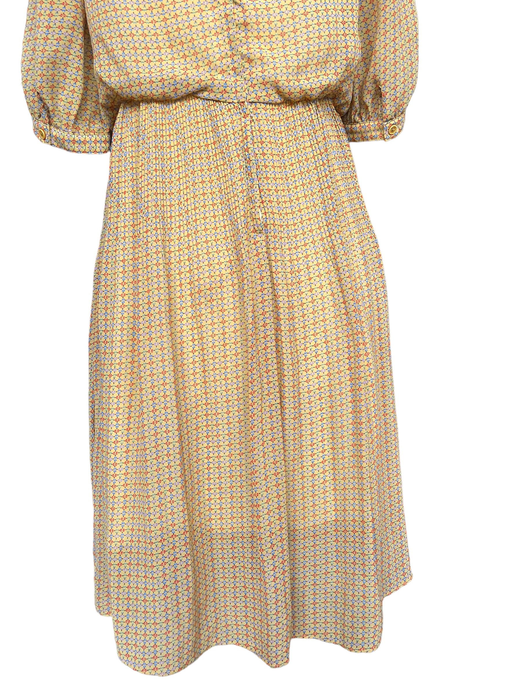 Back skirt view of Vintage 1950s Parisian Sheer Rayon Dress 