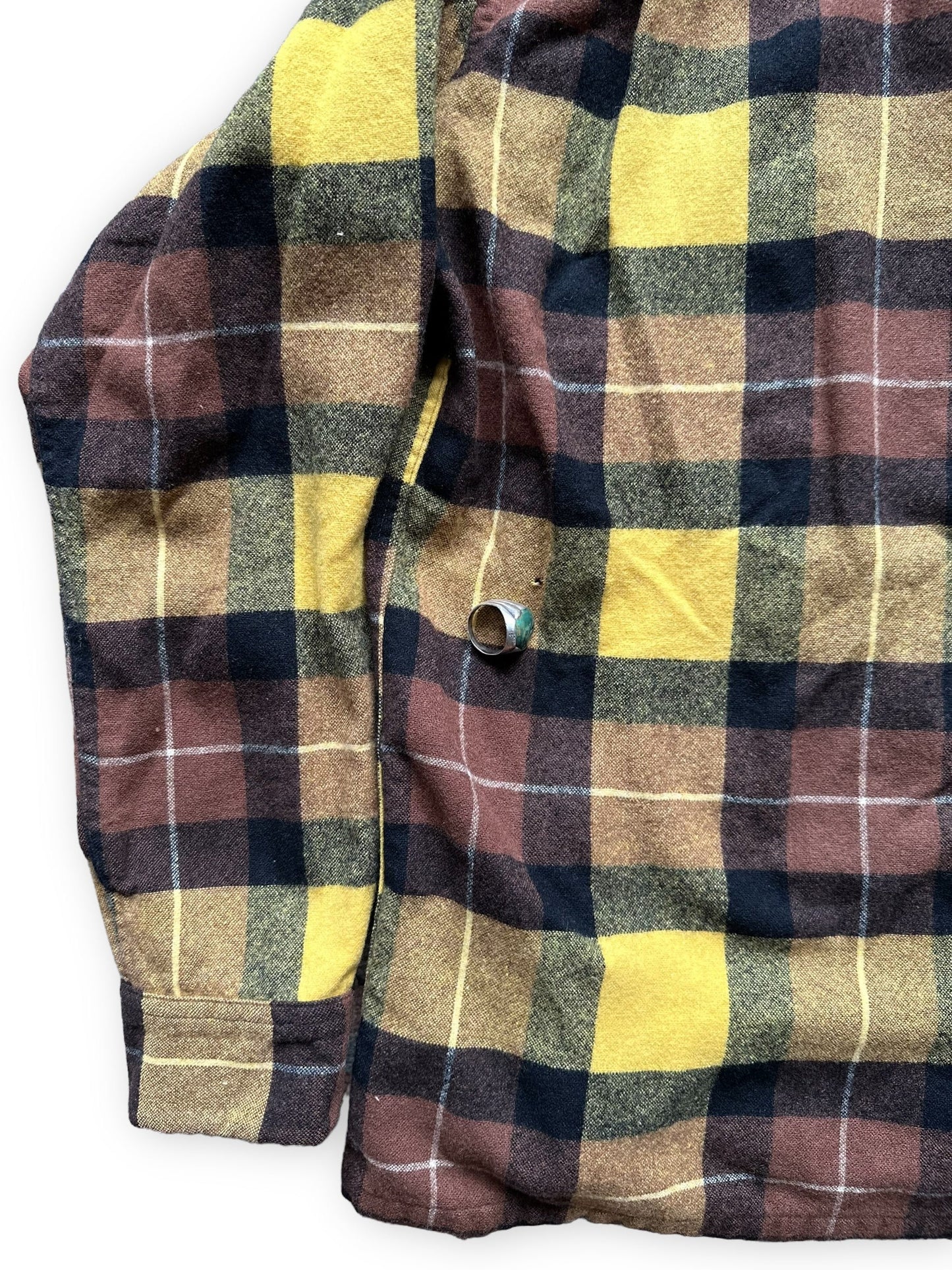 Small Pinhole on Rear of Vintage Brilliant Colored Towncraft Board Shirt | Vintage Wool Flannel Seattle | Barn Owl Vintage Clothing