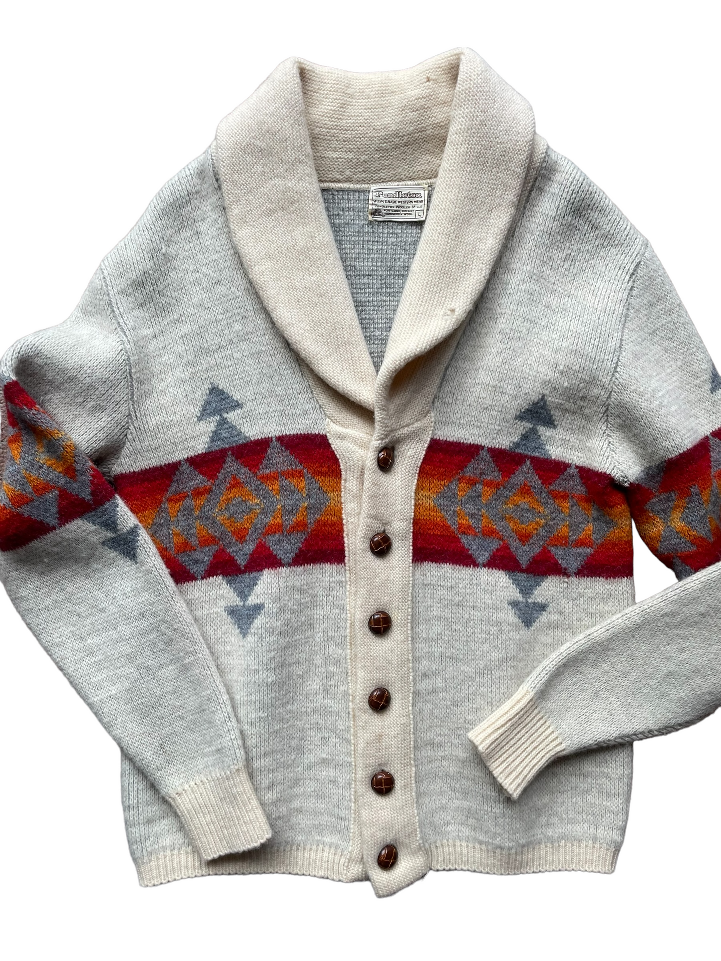Vintage Pendleton Western Wear Cardigan Sweater | Barn Owl Vintage | Seattle Vintage Sweaters Front full view.