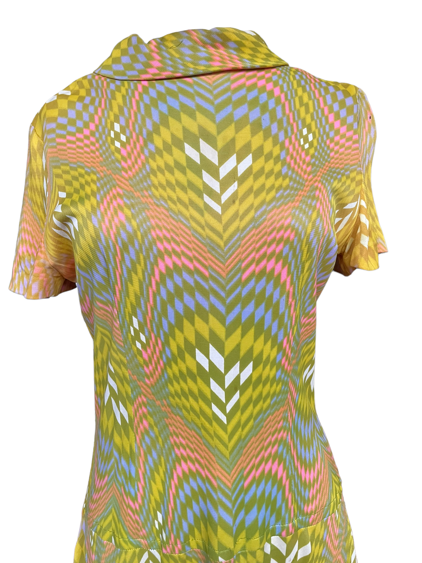 Vintage 1960s Geometric Pattern Dress SZ M | Seattle Vintage Dresses | Barn Owl Vintage