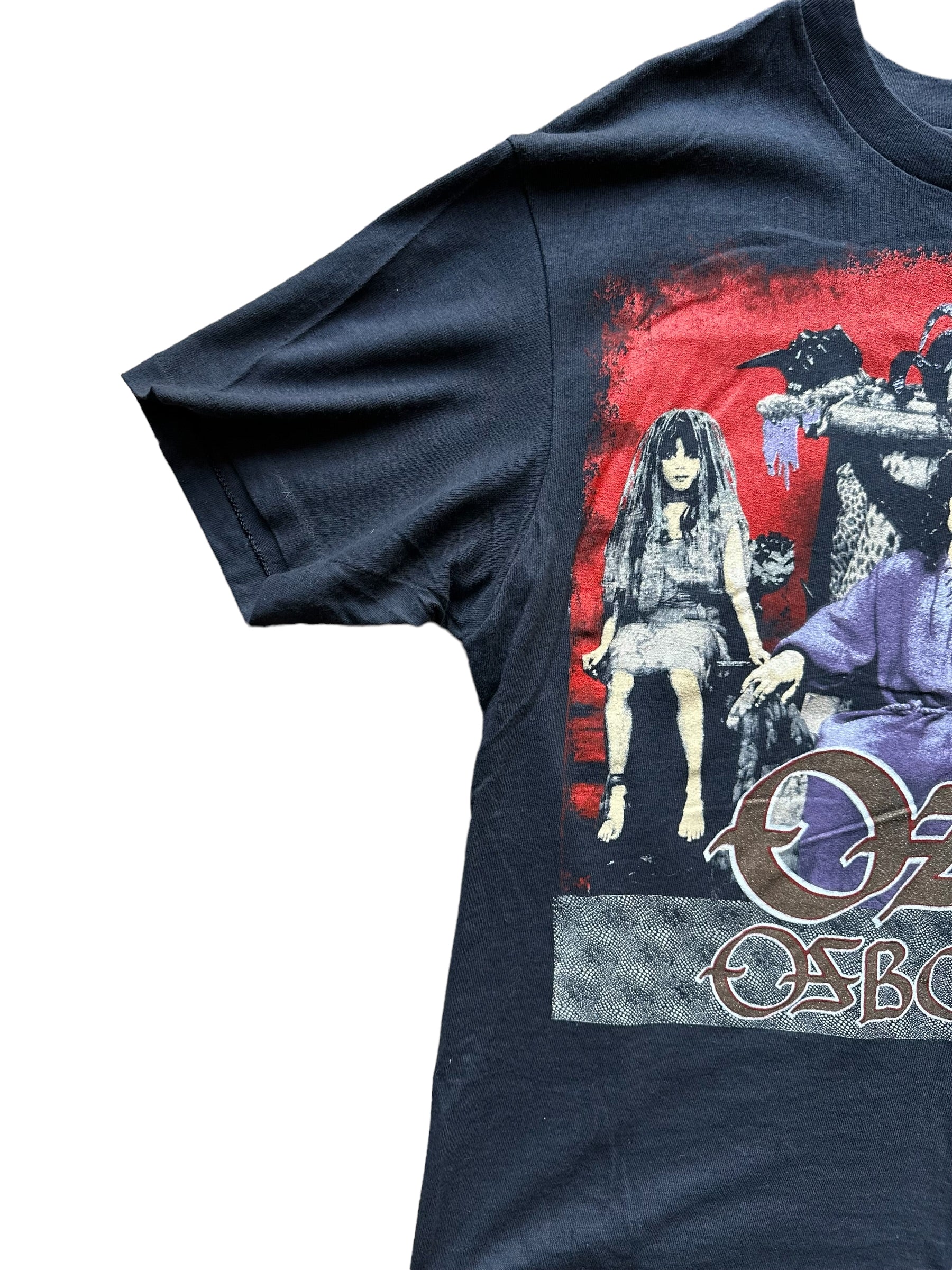 Right Single Stitch Sleeve View on Vintage Ozzy Osbourne No Rest For The Wicked Tour Shirt | Vintage Metal Tee Shirt | Barn Owl Vintage Seattle