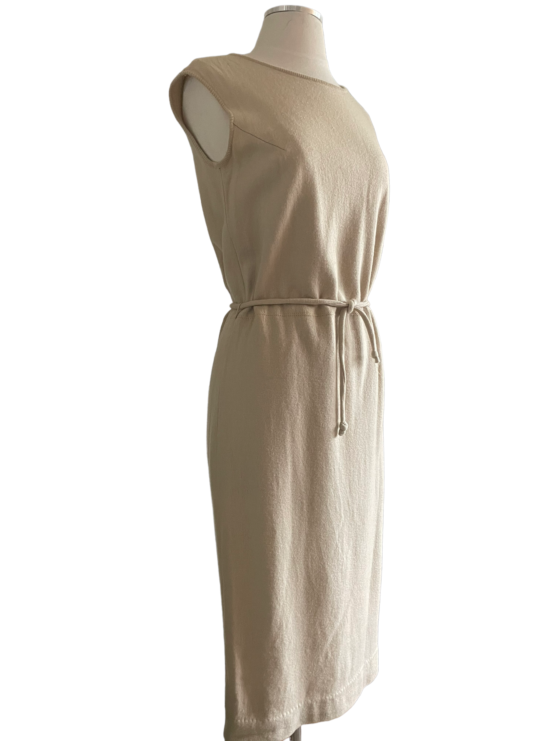 Vintage 1960s Jantzen Cream Wool Dress SZ Med |  Barn Owl Vintage | Seattle Vintage Dresses Full right side view.