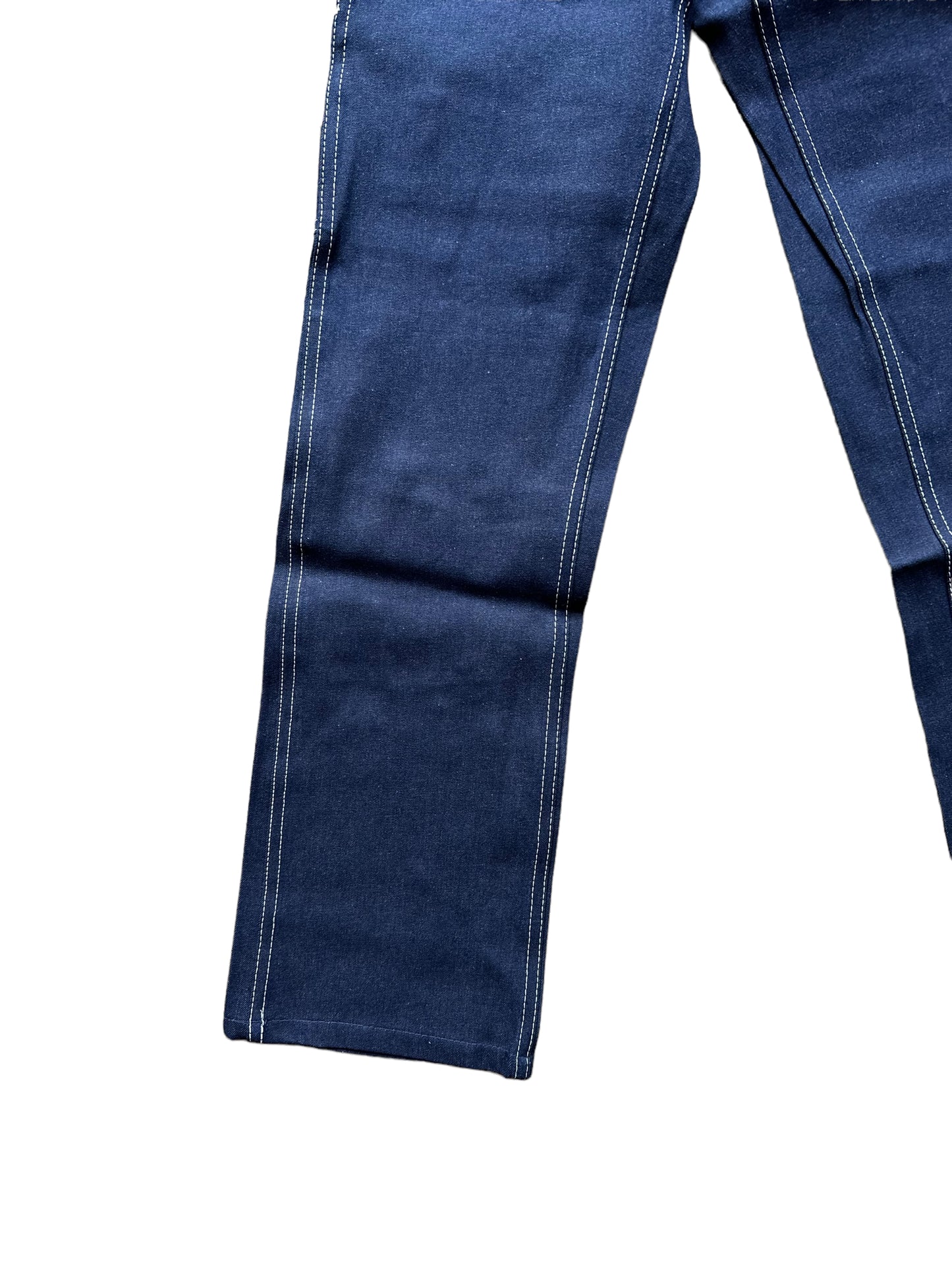 Front Right Lower Leg on NOS Vintage Carter's Carpenter Jeans W26 L32 | Vintage Workwear Seattle | Barn Owl Vintage Clothing