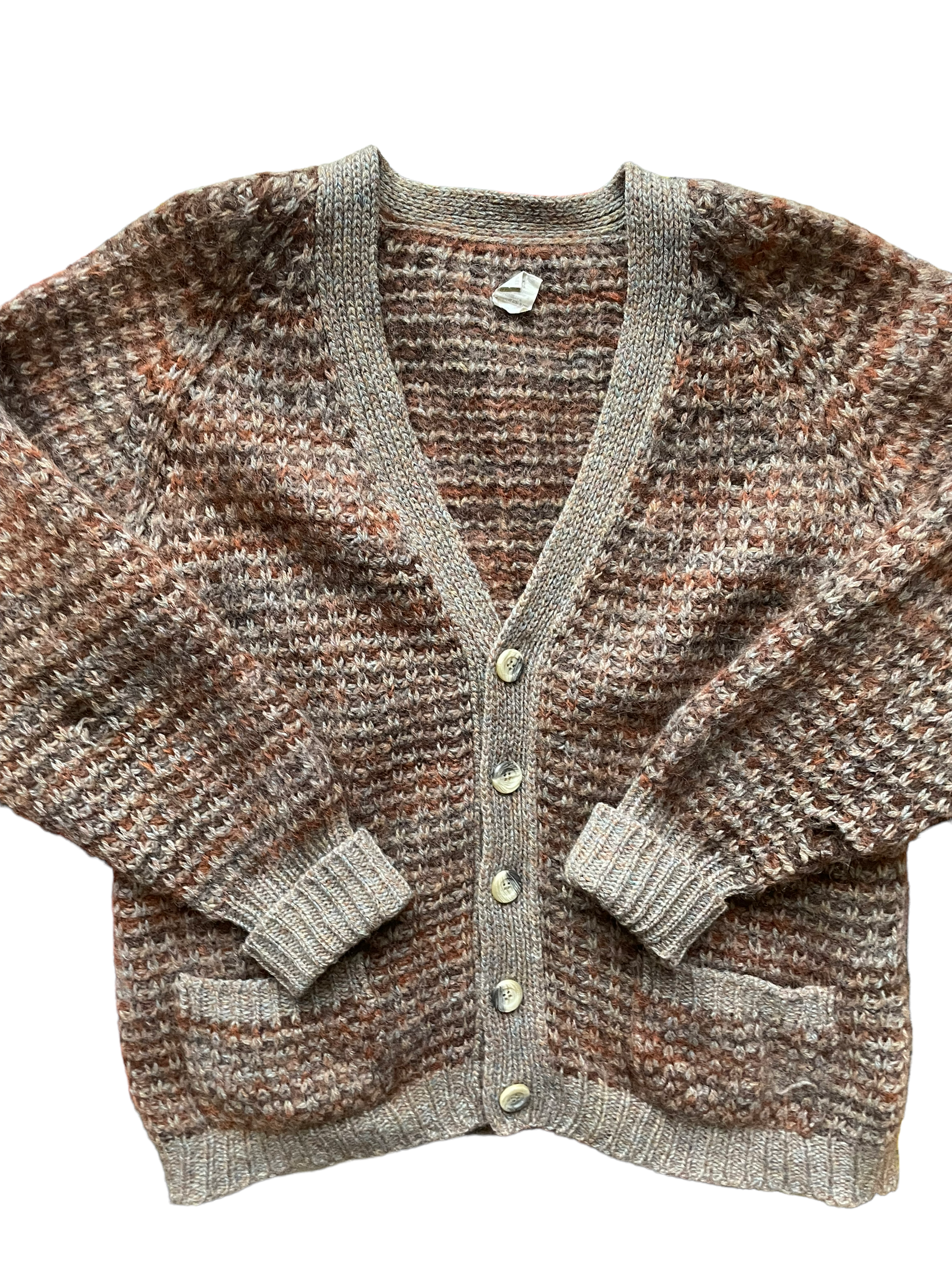 Vintage 1960s Shetland Wool Grampa Cardigan |  Barn Owl Vintage | Seattle Vintage Sweaters Full front view