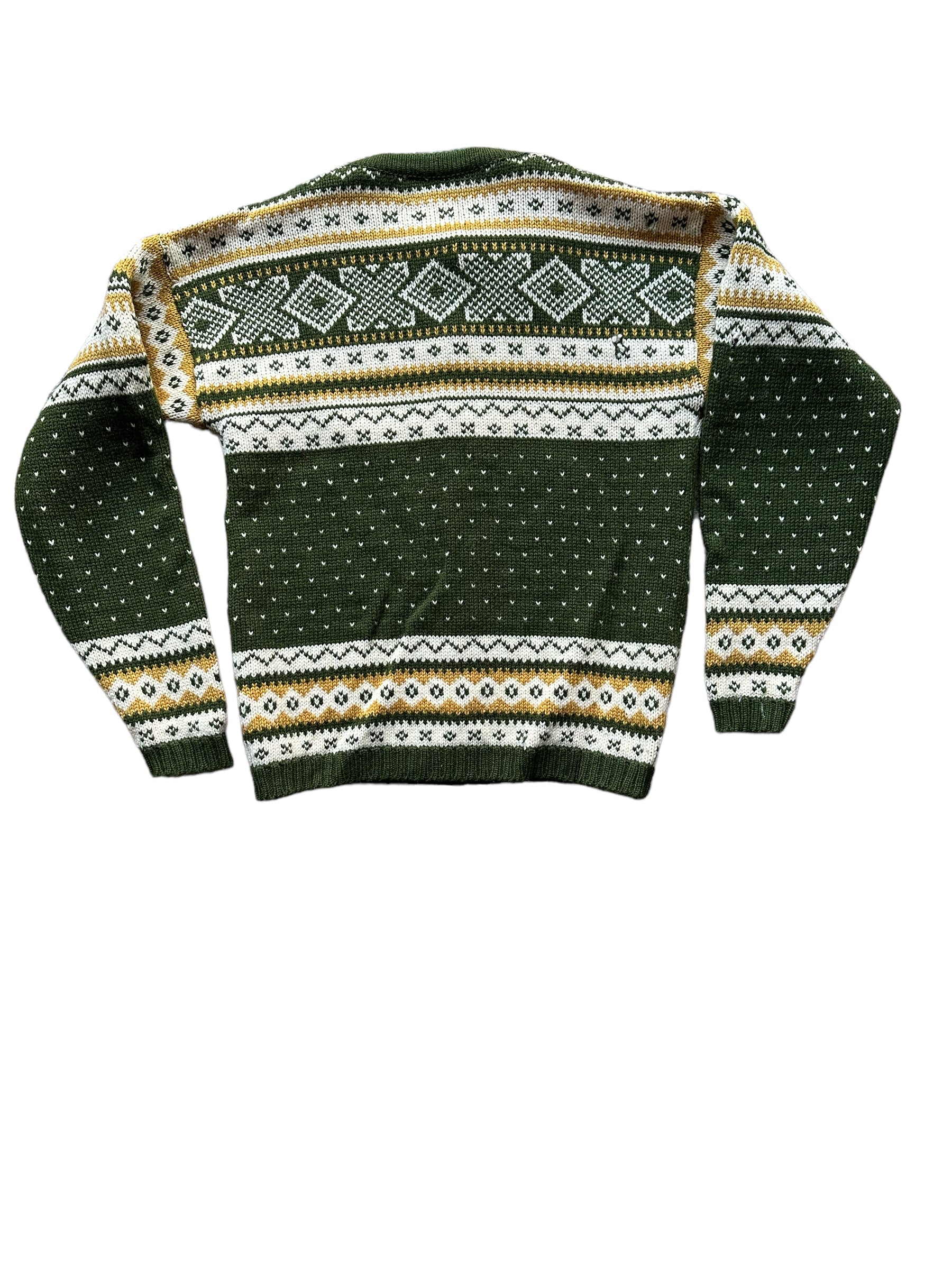 Rear View of Vintage Polar Brand Norwegian Wool Sweater SZ M |  Vintage Norwegian Sweaters Seattle | Barn Owl Vintage Seattle