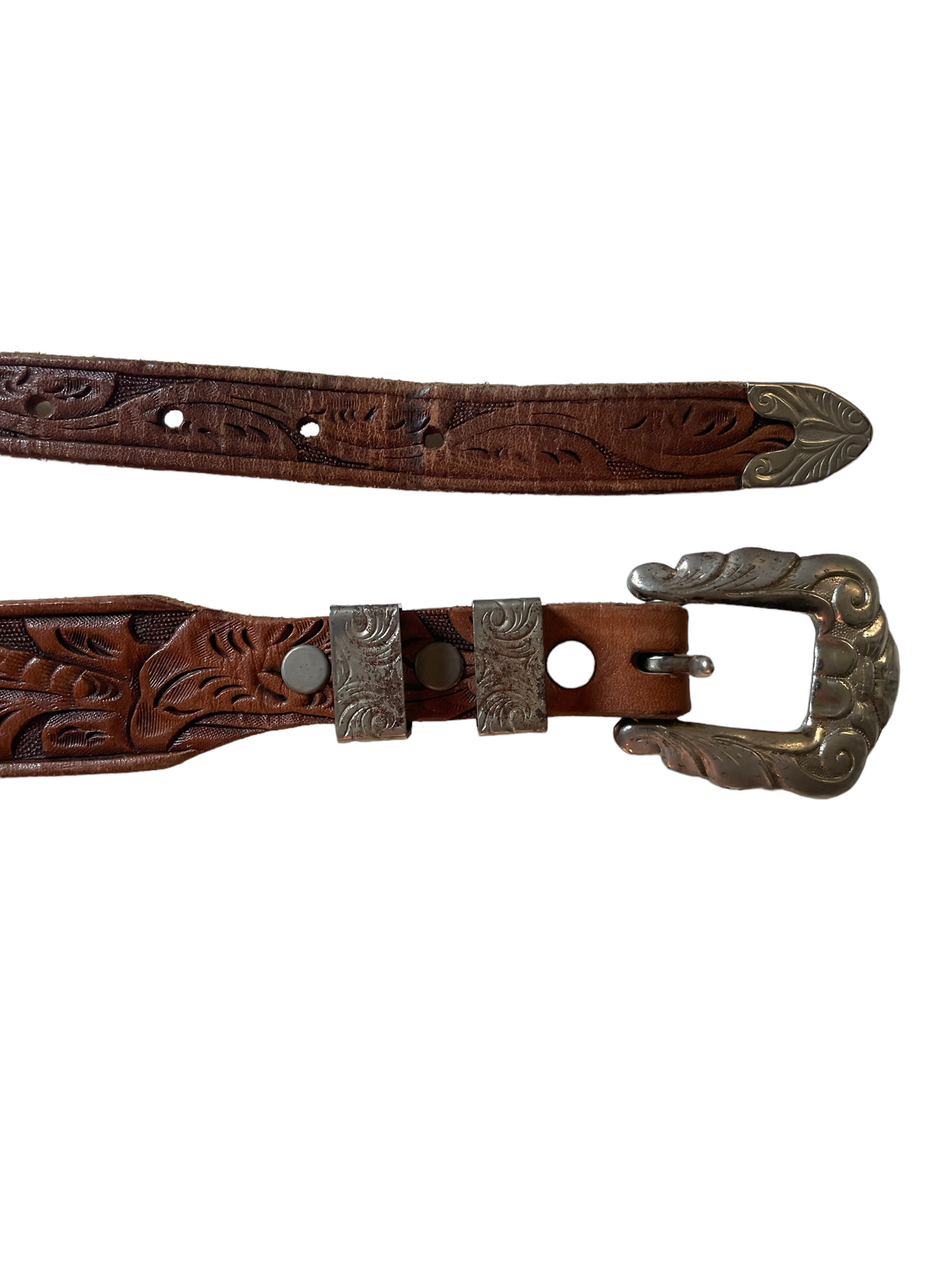Vintage Westernaire Tooled Leather Belt with Buckle | Barn Owl Vintage | Seattle True Vintage