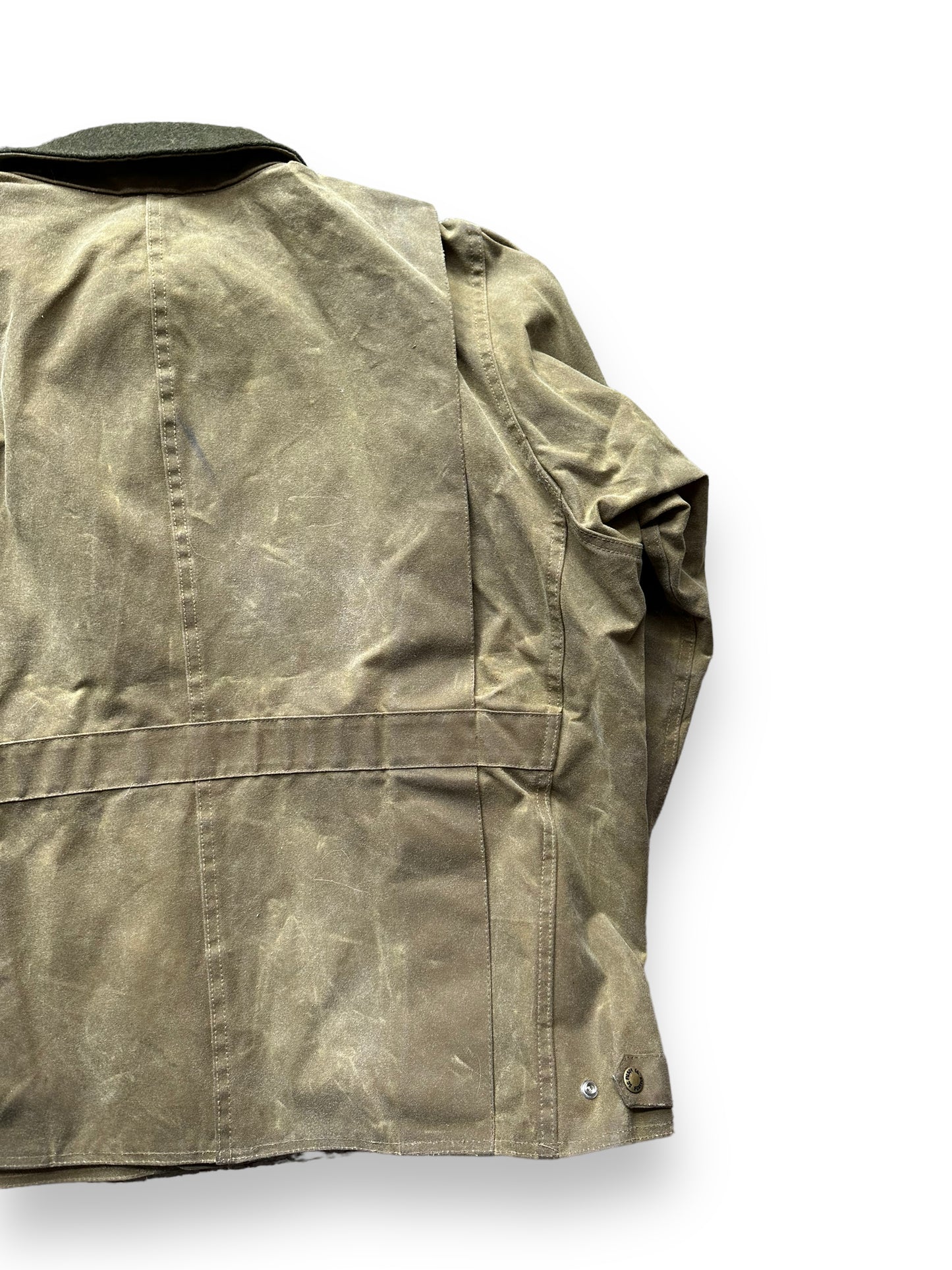 Right Rear View of Filson Tin Cloth Jacket SZ XL |  Barn Owl Vintage Goods | Filson Workwear Seattle