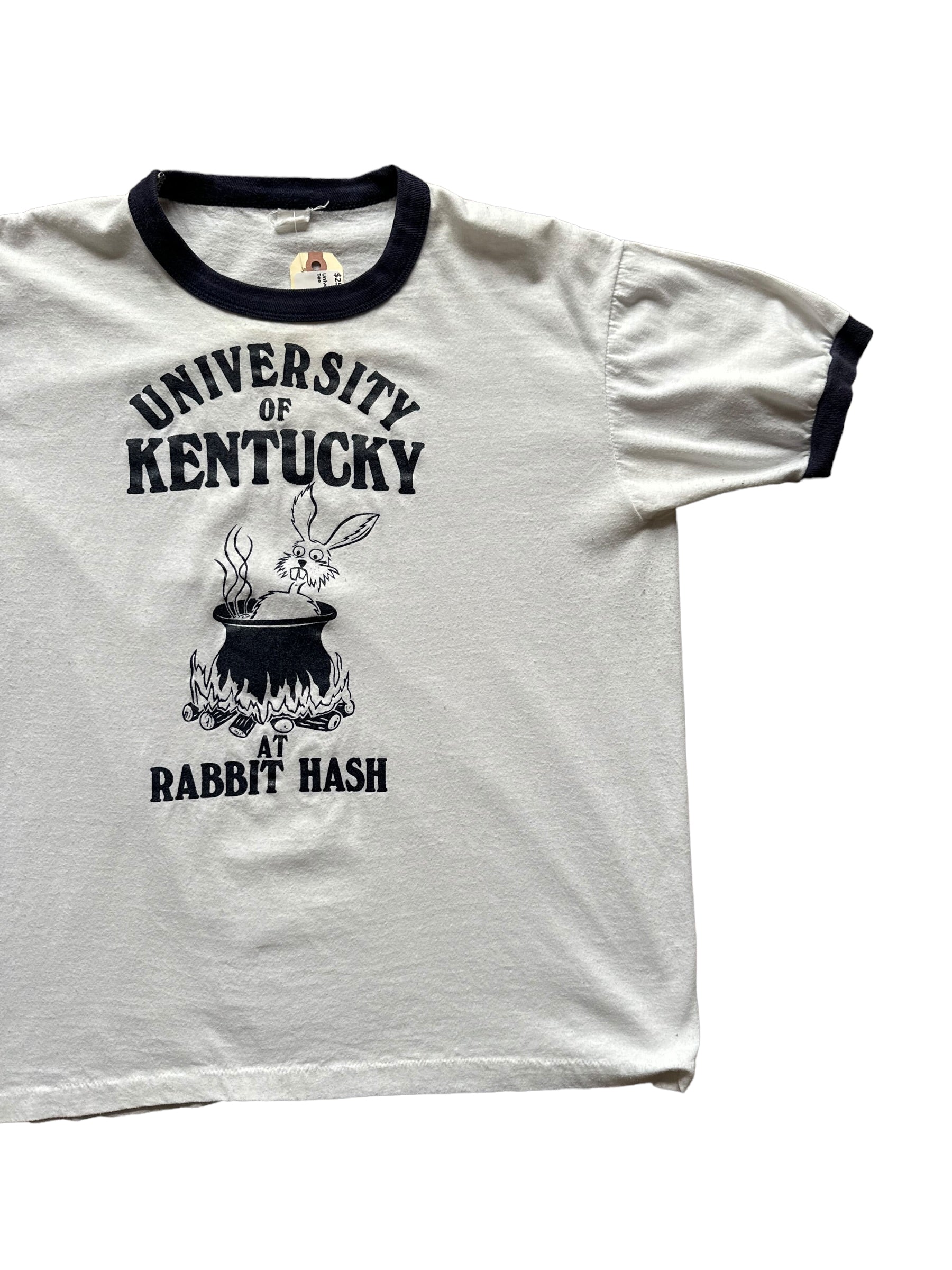 Left Front View on Vintage University of Kentucky Ringer Tee |  Vintage Ringer Tee | Barn Owl Vintage TShirt Seattle