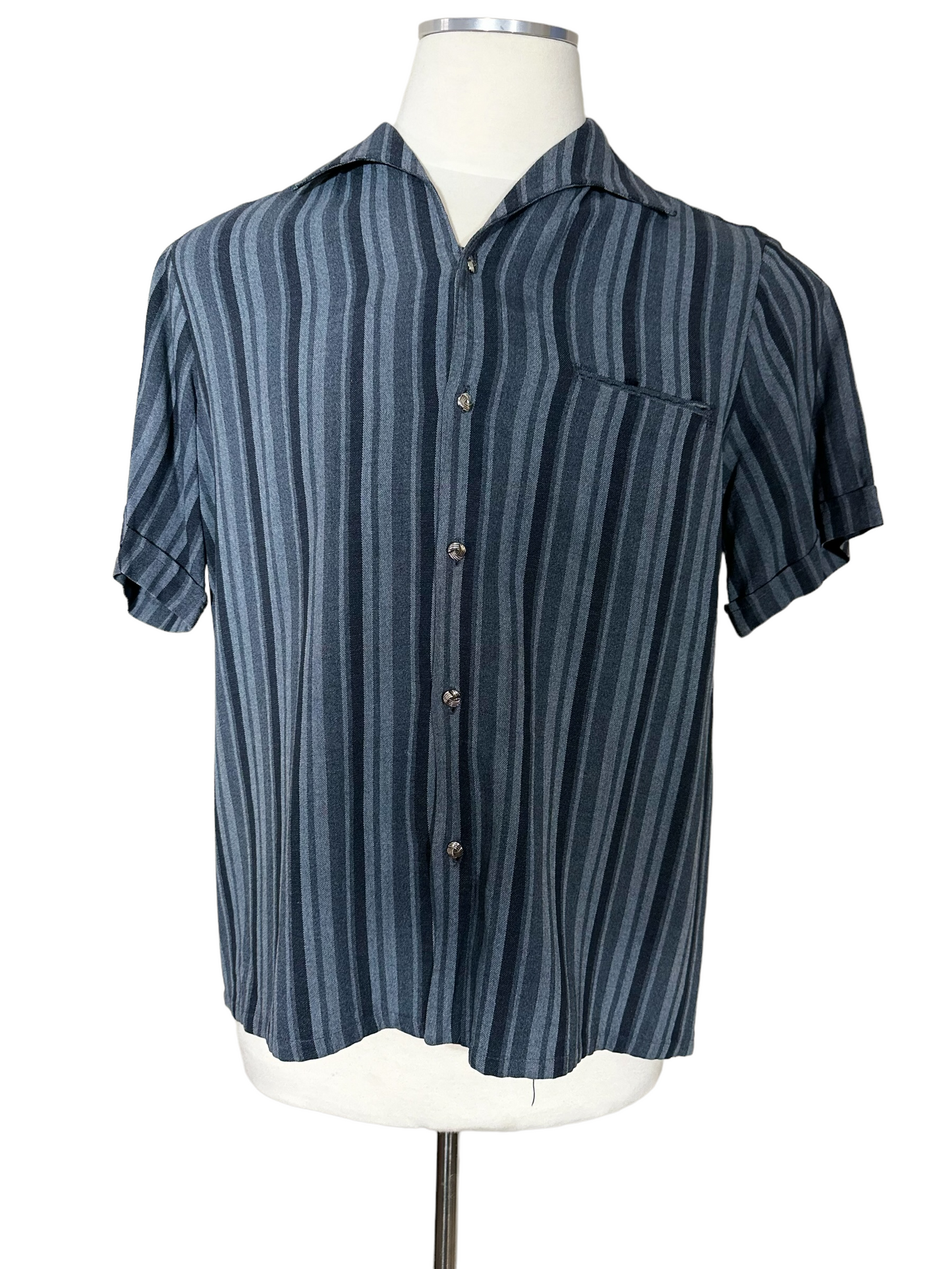 Front View of Vintage Sportsman of California Short Sleeve Loop Collar Shirt | Seattle Vintage Clothing
