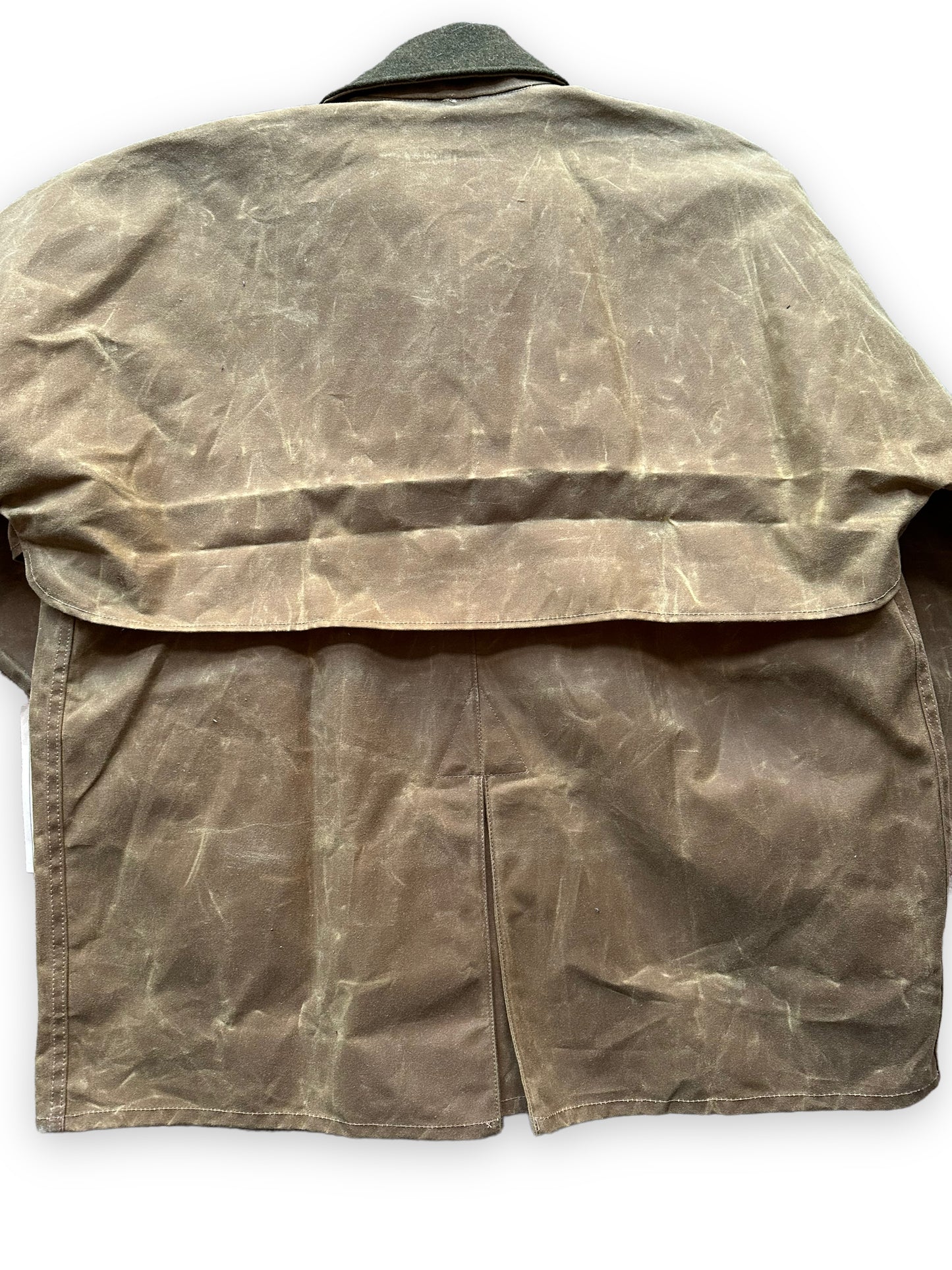 Rear Detail on NWT Filson Tin Packer Coat SZ XL |  Barn Owl Vintage Goods Filson | Vintage Filson Tin Cloth Workwear Seattle
