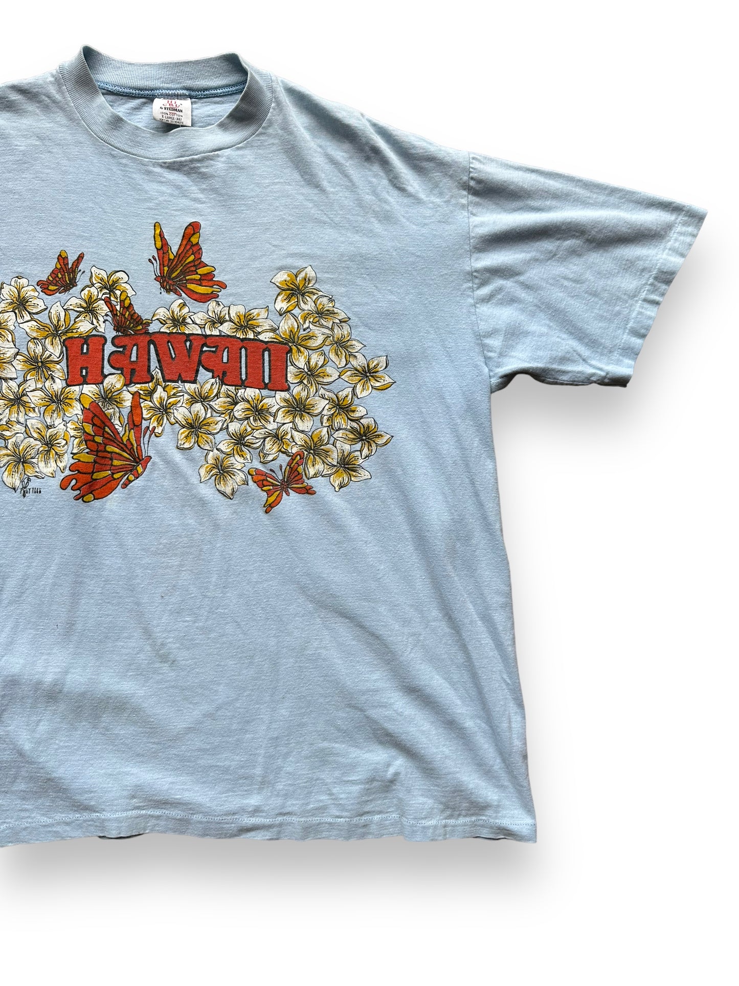 Front Left View of Vintage Hawaii Graphic Tee SZ XL | Vintage T-Shirts Seattle | Barn Owl Vintage Tees Seattle