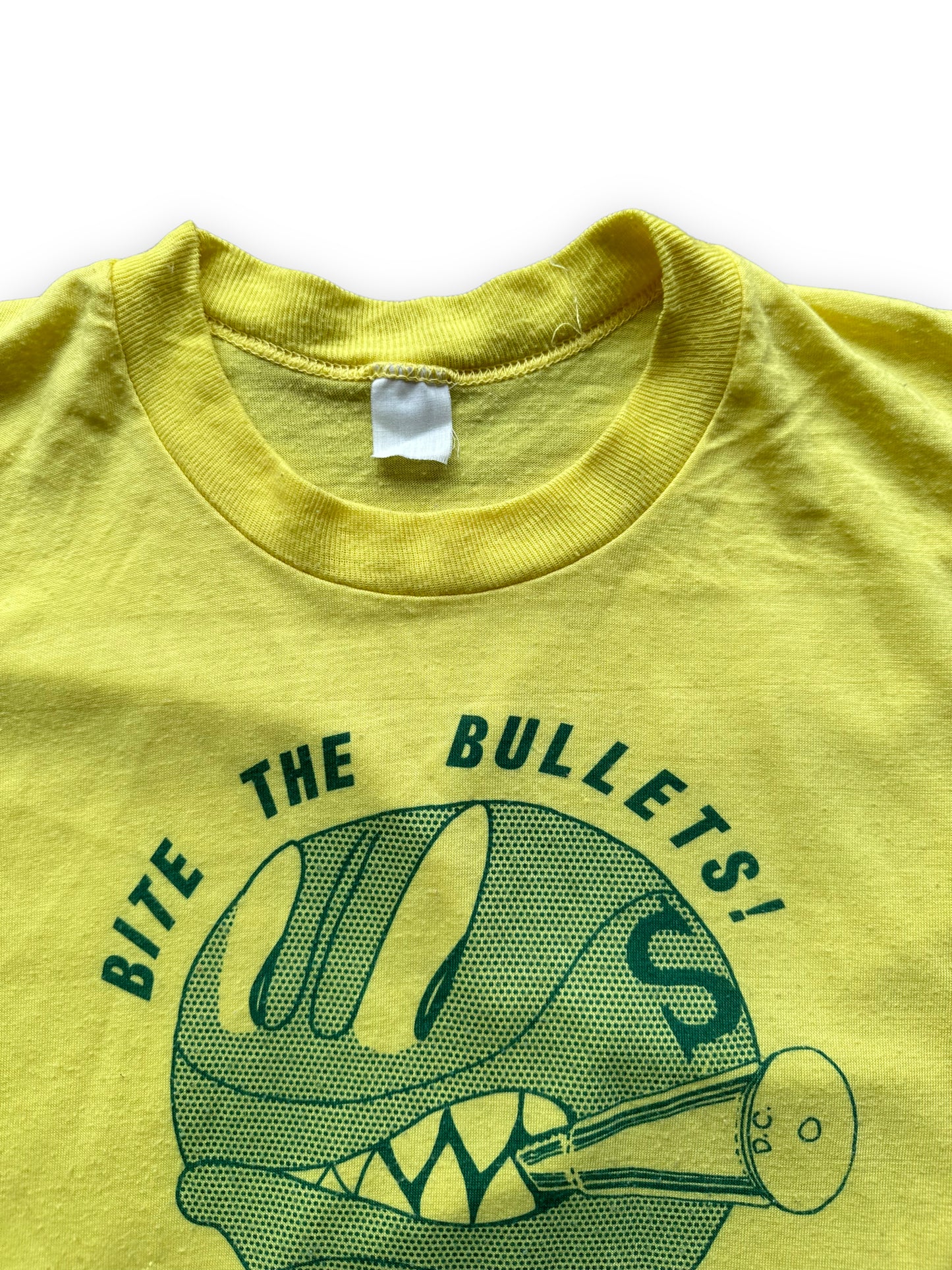 Tag View of Vintage Seattle Supersonics Bite The Bullets Playoff Tee SZ M | Vintage Seattle Sonics Tee | Barn Owl Vintage