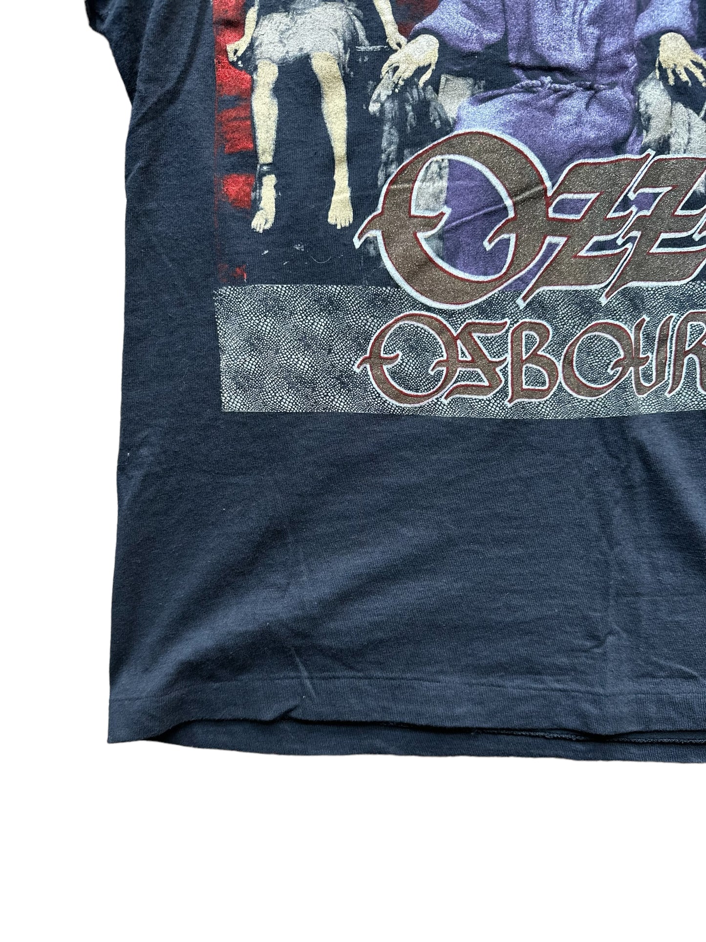 Lower Right Hem View on Vintage Ozzy Osbourne No Rest For The Wicked Tour Shirt | Vintage Metal Tee Shirt | Barn Owl Vintage Seattle