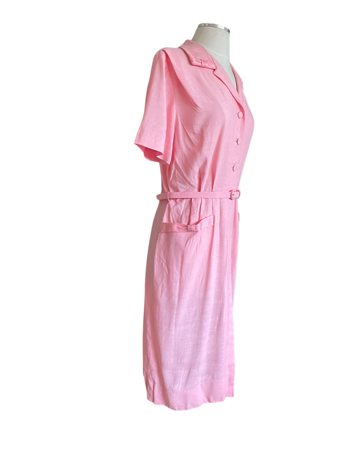 Vintage 1950s Deadstock Lordleigh Light Pink Silk and Rayon Dress SZ M |  Barn Owl Vintage | Seattle Vintage Dresses Full right side view.