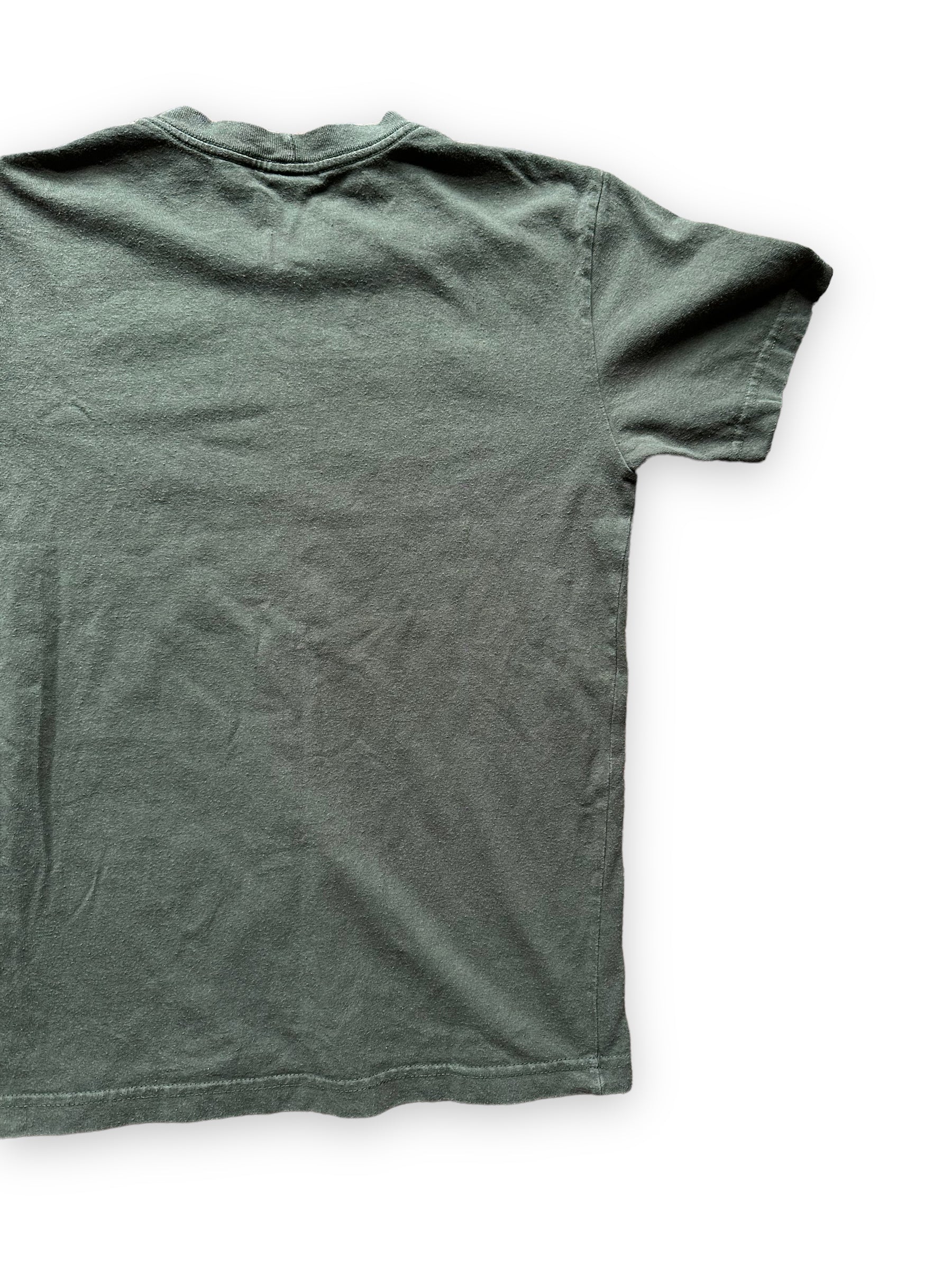Right Rear View of Olive Green Filson Cotton Tee SZ XS  |  Barn Owl Vintage Goods | Filson Graphic Tees Seattle