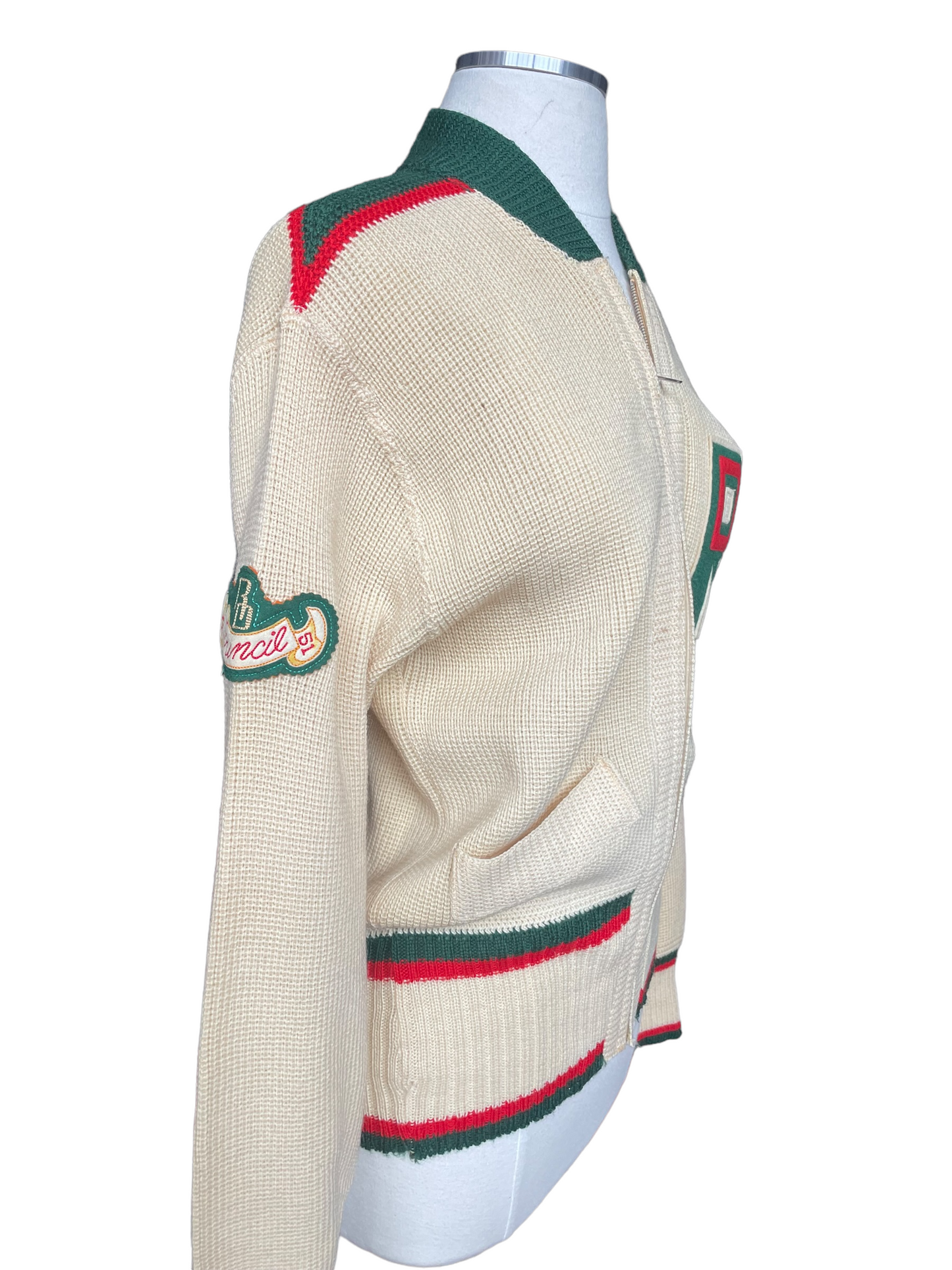 Right Side View of Vintage 1950 Cloverdale Knitting Mills Sweater SZ M | Barn Owl Vintage | Seattle True Vintage Sweaters