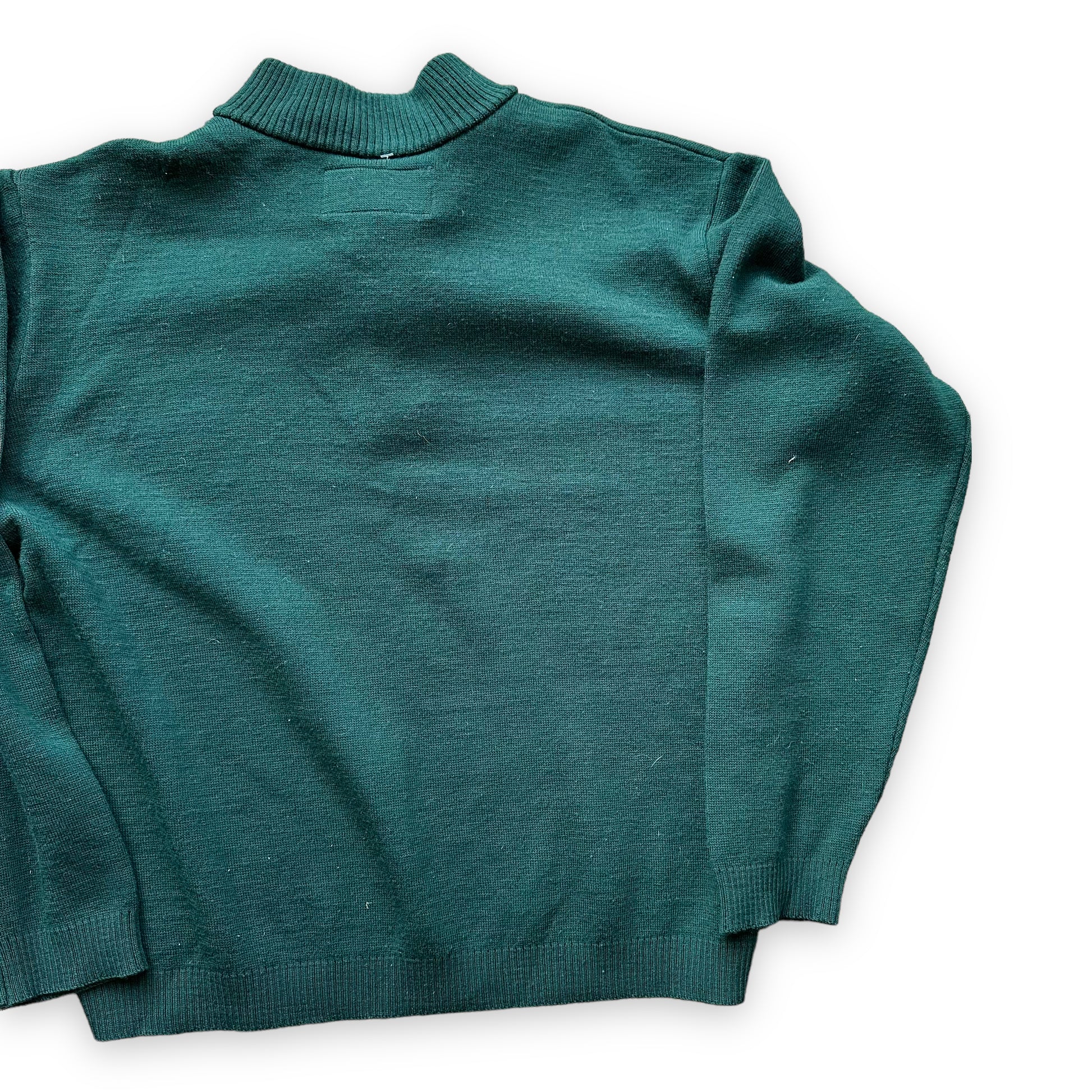 Right Rear View on Filson Style 719 Dark Green Sweater SZ L |  Vintage Filson Workwear Seattle | Barn Owl Vintage