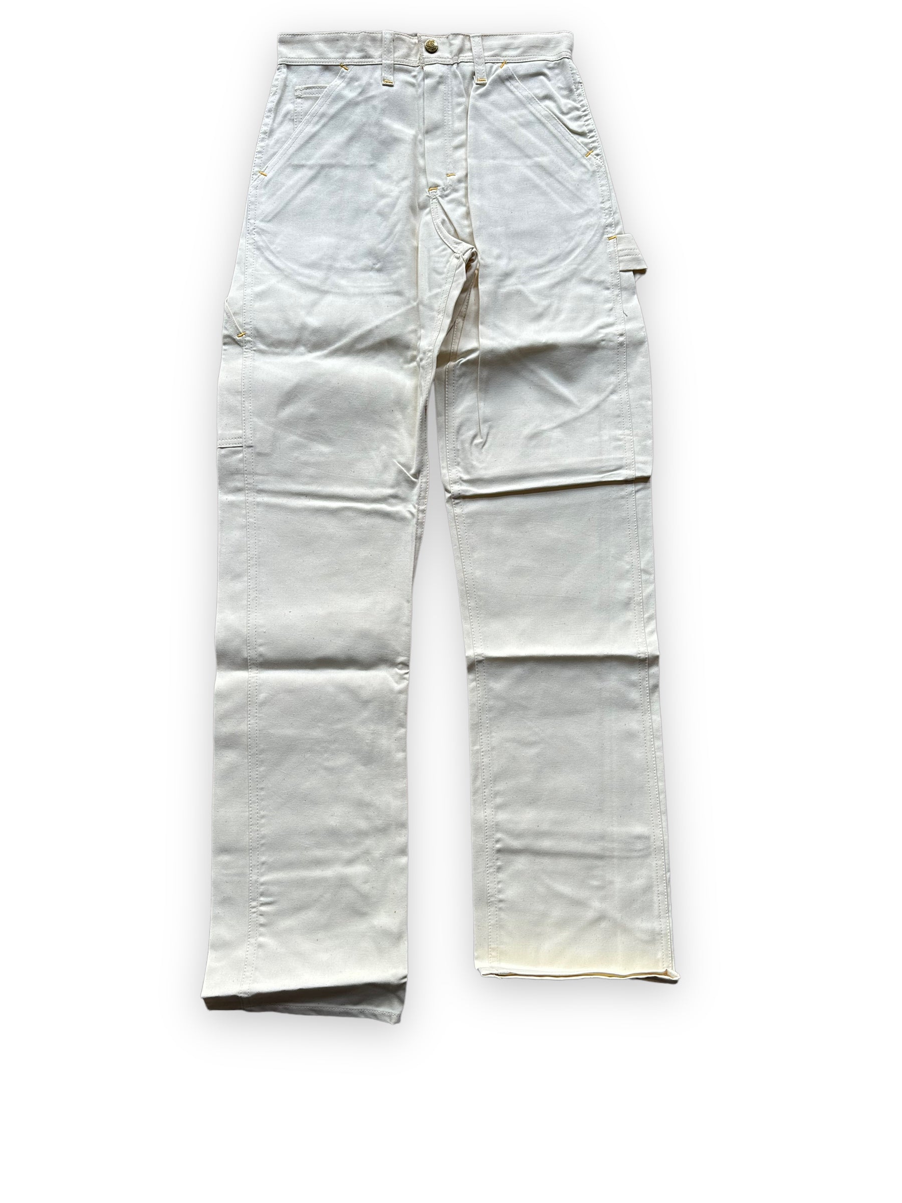 Front View of NOS Vintage Carter's Ecru Painters Pants W26 L34 | Vintage Workwear Seattle | Barn Owl Vintage Clothing