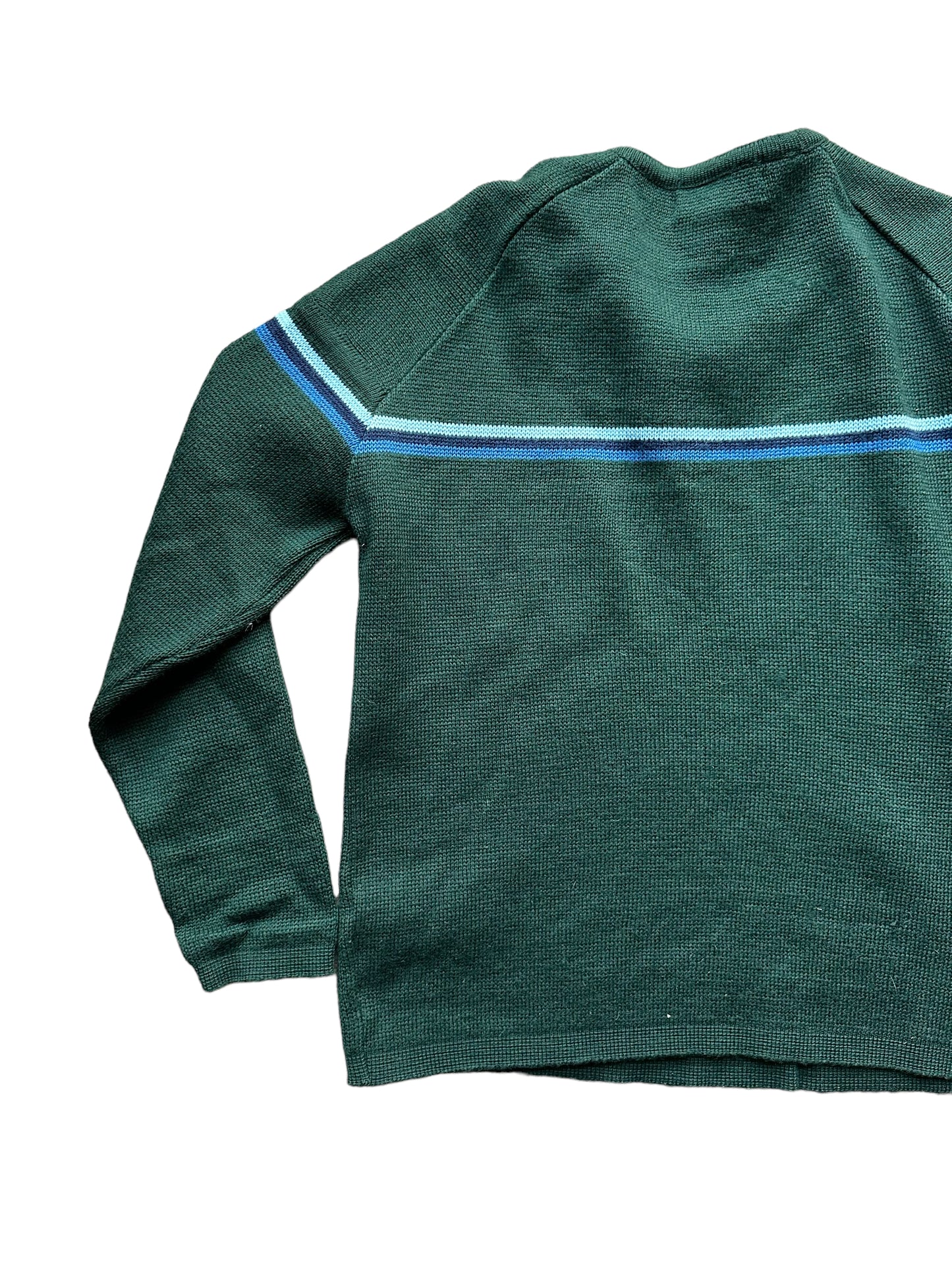 Left Rear View of Vintage Demetre Wool Ski Sweater SZ M |  Vintage Sweaters Seattle | Barn Owl Vintage Seattle