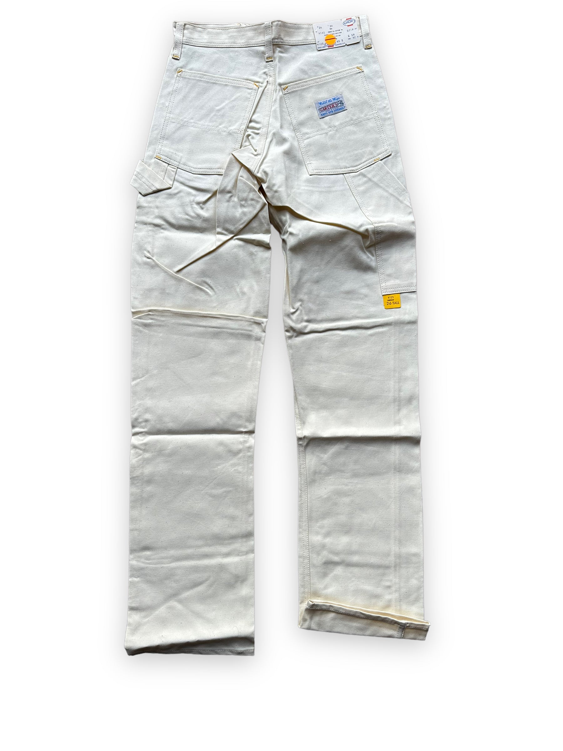 Rear View of NOS Vintage Carter's Ecru Painters Pants W26 L34 | Vintage Workwear Seattle | Barn Owl Vintage Clothing