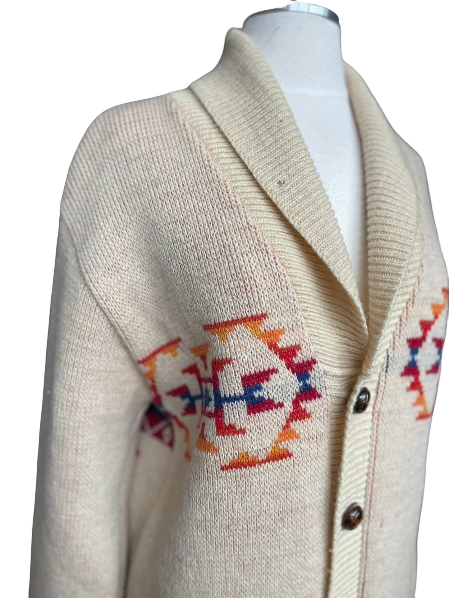 Vintage Pendleton Western Wear Cardigan | Barn Owl Vintage | Seattle Vintage Sweaters Right side front. Small hole at collar.