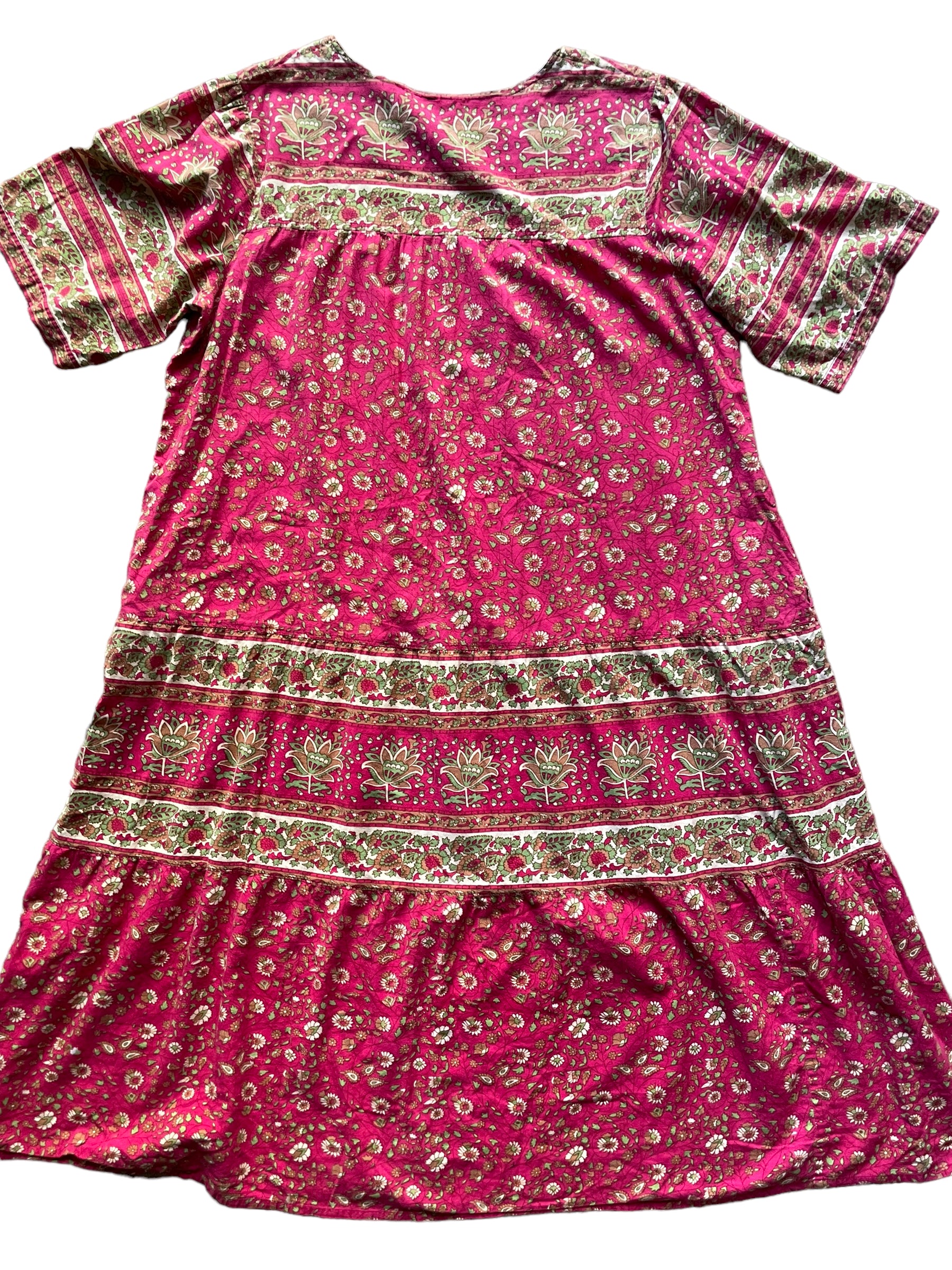 Full back view of Vintage 1970s Indian Cotton Dress Sz XL