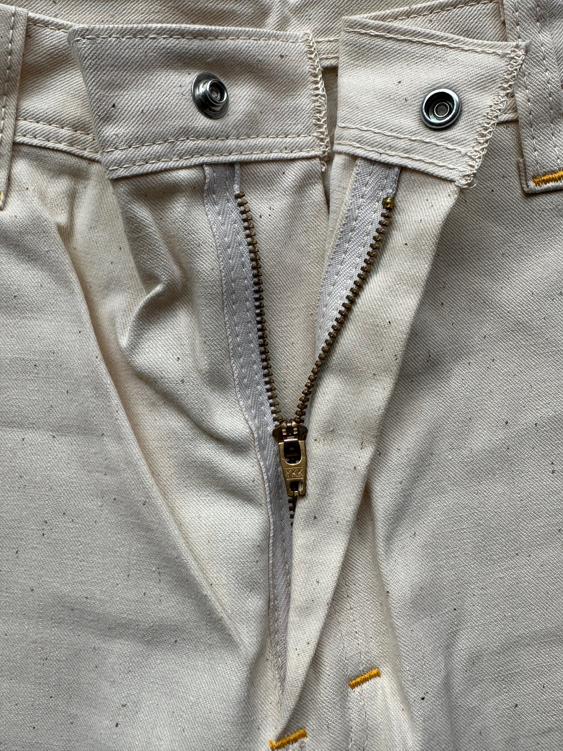 YKK Zipper on NOS Vintage Carter's Ecru Painters Pants W29T | Vintage Workwear Seattle | Barn Owl Vintage Clothing